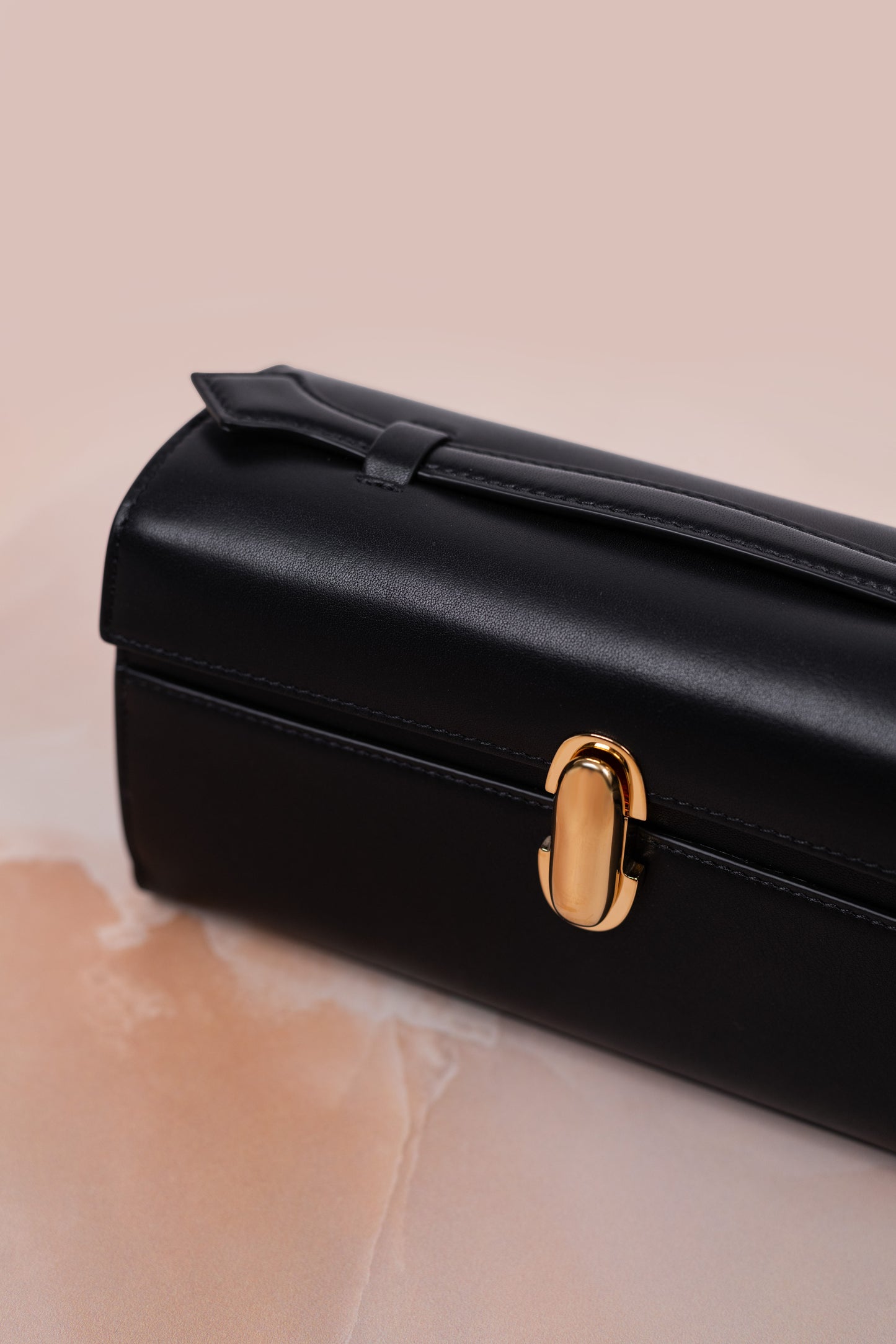 Savette Symmetry Pouch in Black Calf Leather