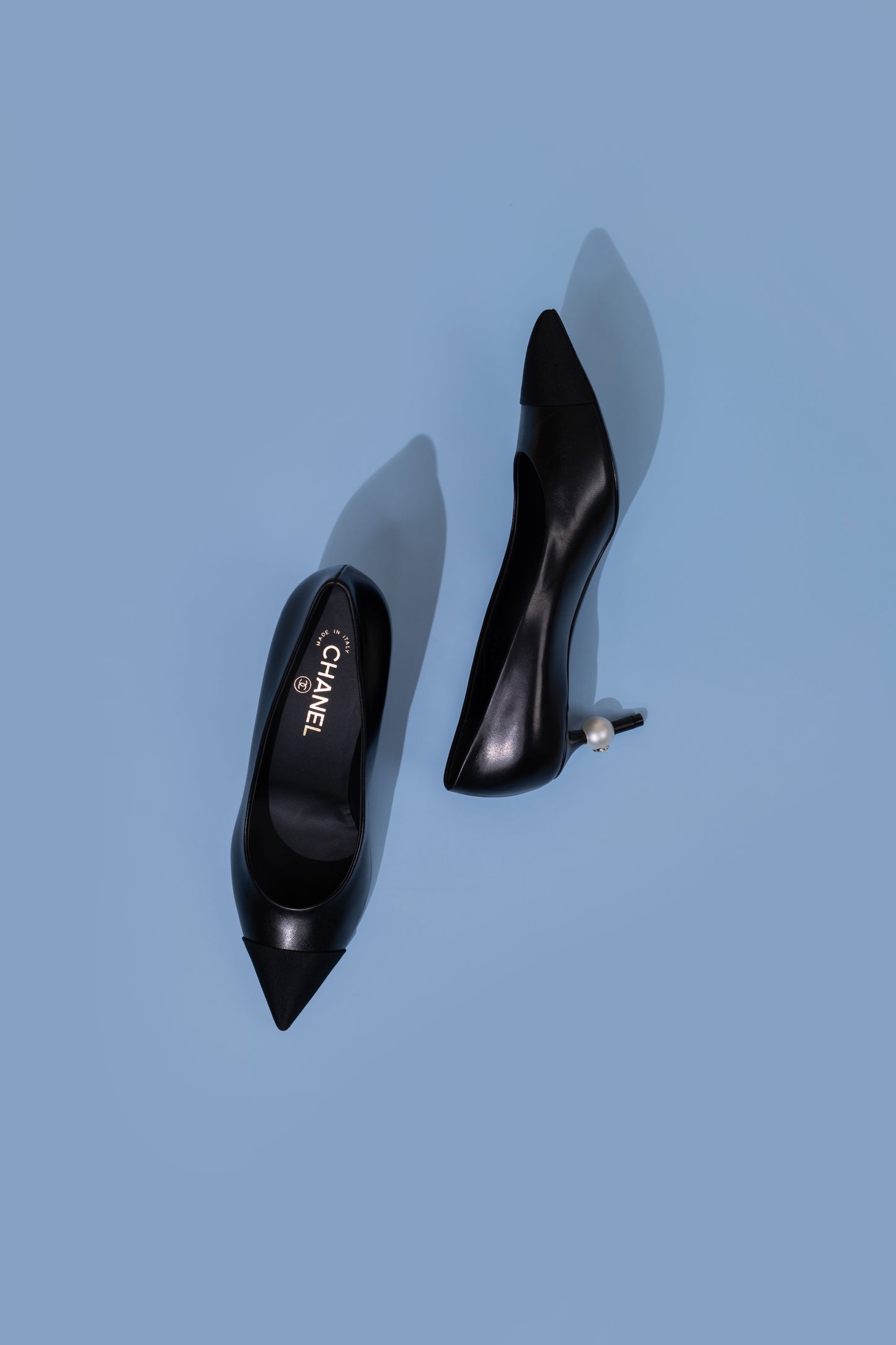 Chanel Black Pearl Slingbacks & Mini Black 31 Bag with Chain