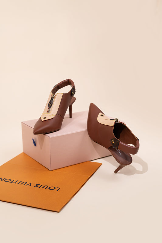 حذاء لويس فيتون ألور سلينغ باك باللون البني