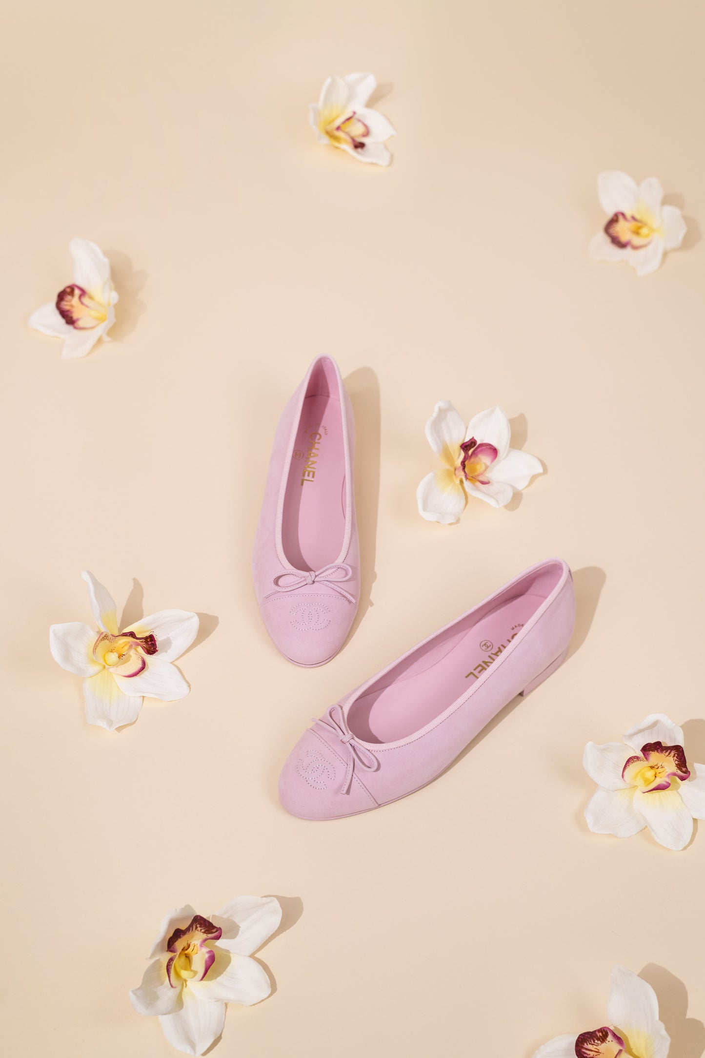 Chanel Light Pink CC Ballet Flats