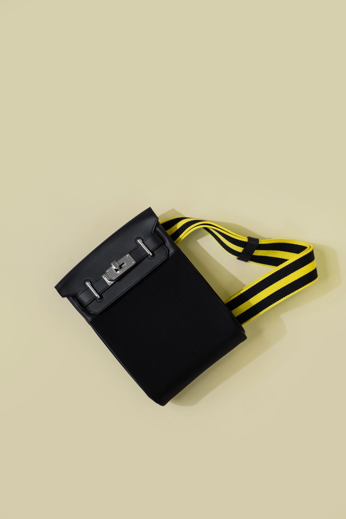 Hermès Hac a Dos Backpack PM in Black/New Lime with PHW