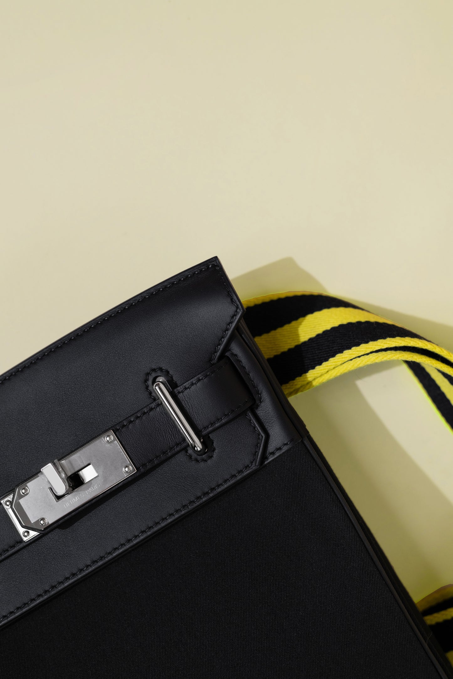Hermès Hac a Dos Backpack PM in Black/New Lime with PHW