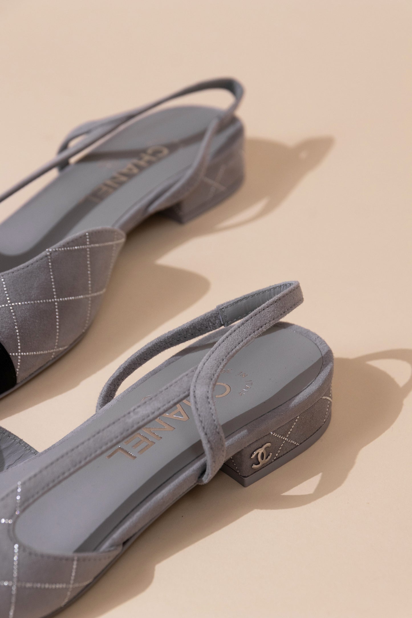 Chanel Slingbacks in Grey