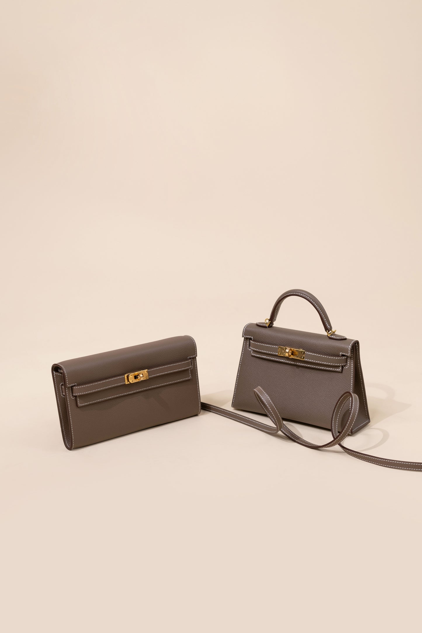 هيرميس ميني كيلي 20 Etoupe & Kelly Wallet To Go Etoupe GHW
