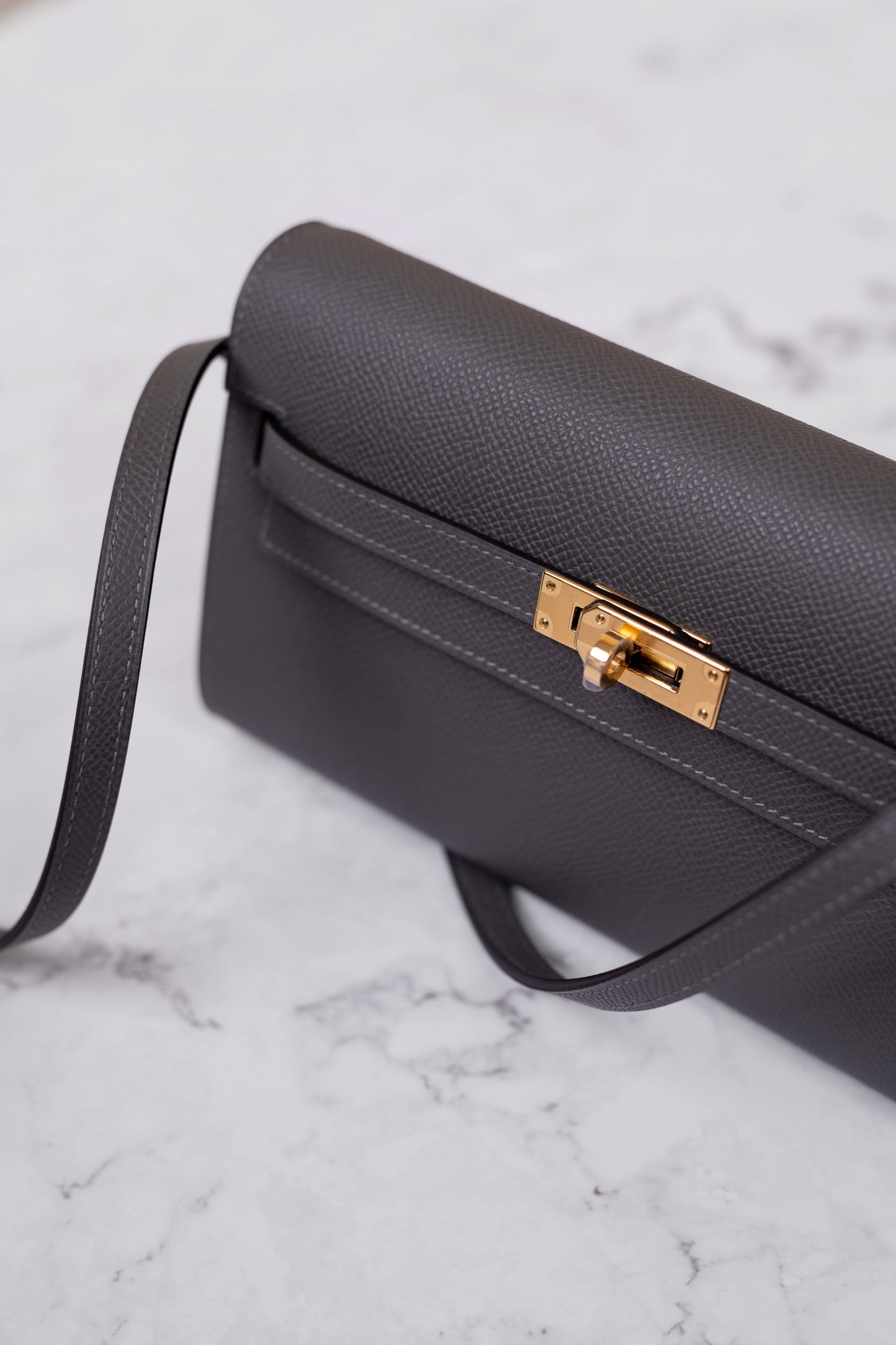 Hermès Kelly Wallet To Go Epsom Ardoise GHW