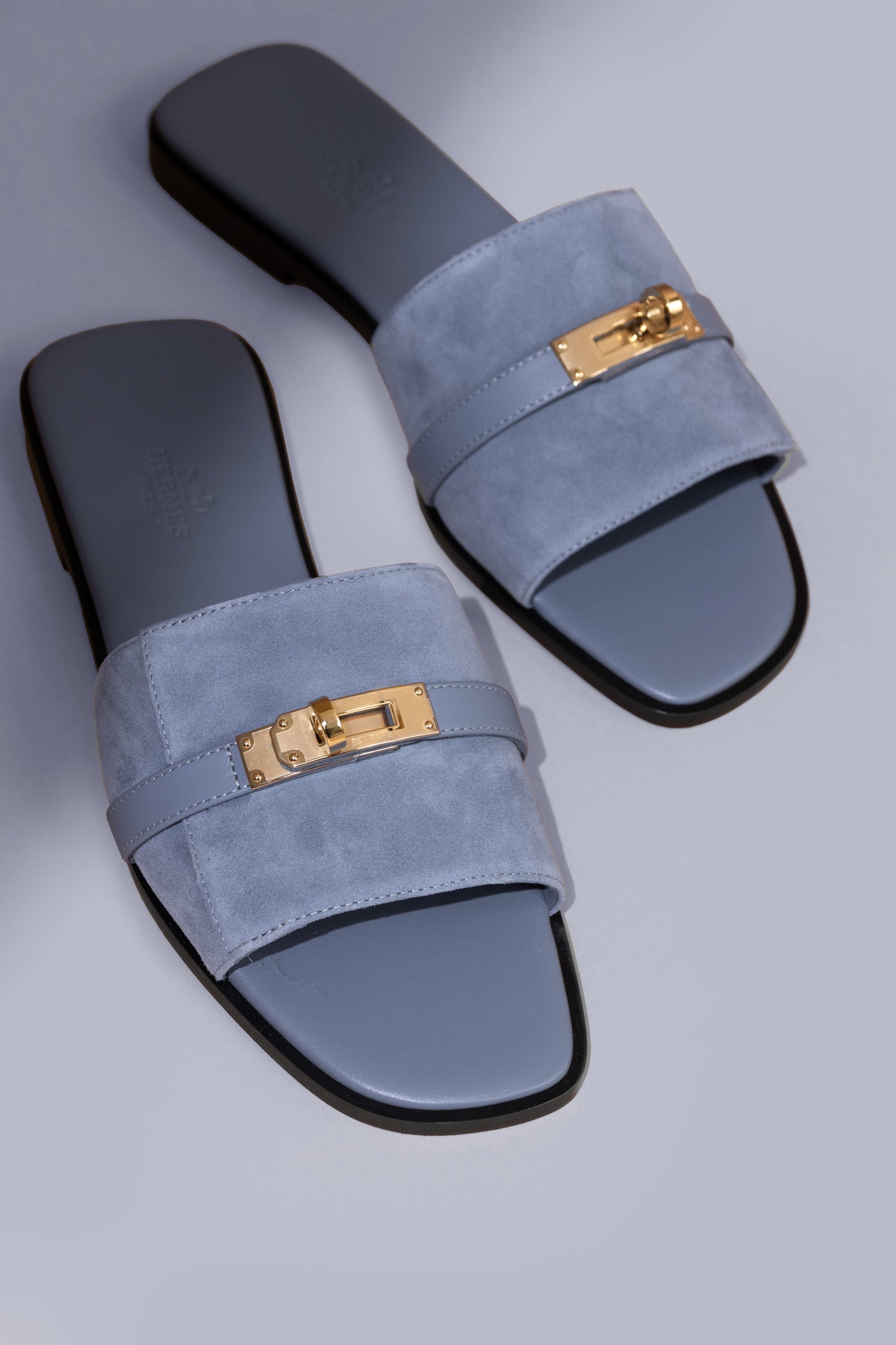 Hermés Giulia Sandals Blue GHW