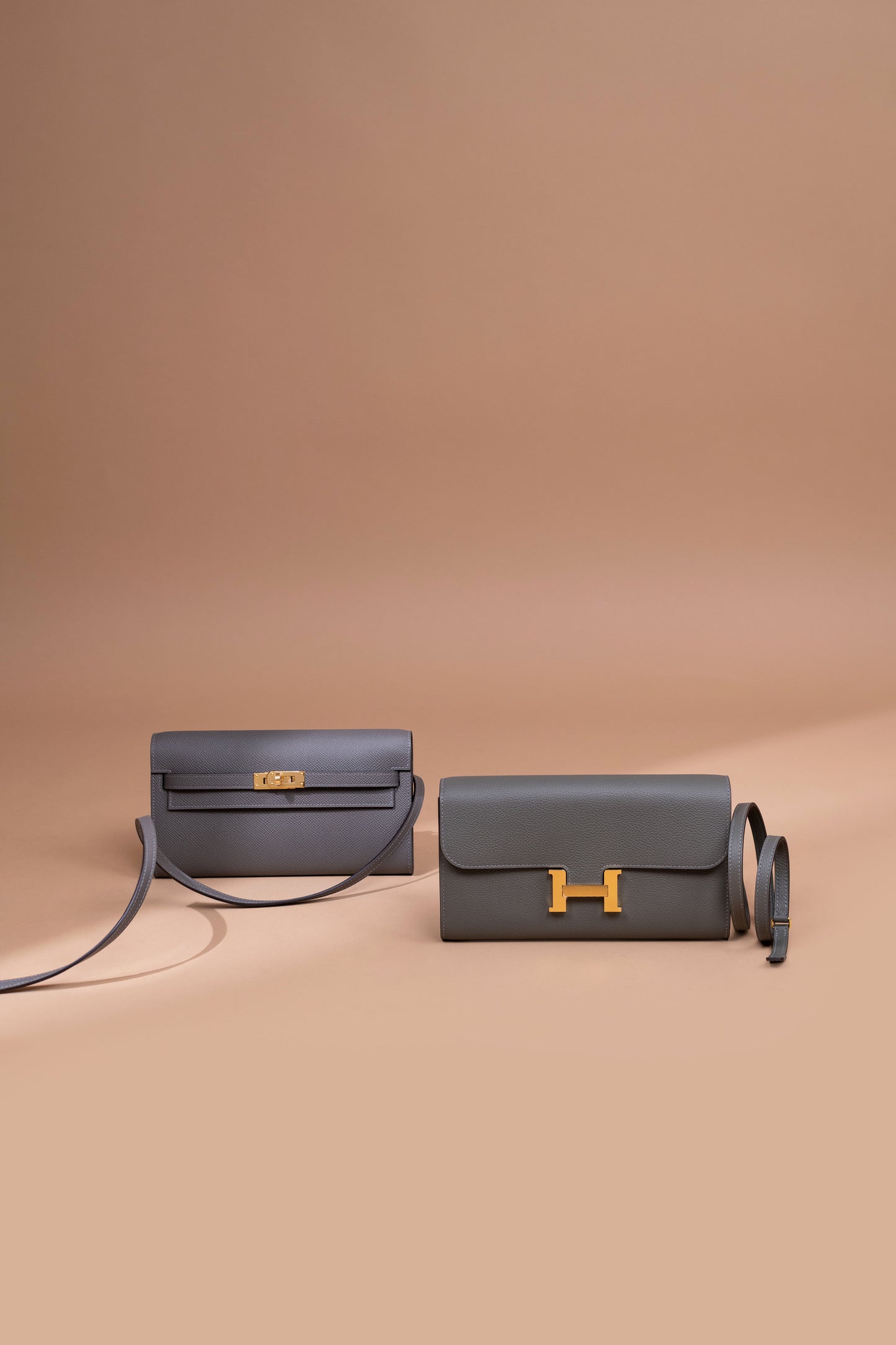 Hermès Kelly Wallet To Go Epsom & Constance Wallet To Go Evercolor Ardoise GHW