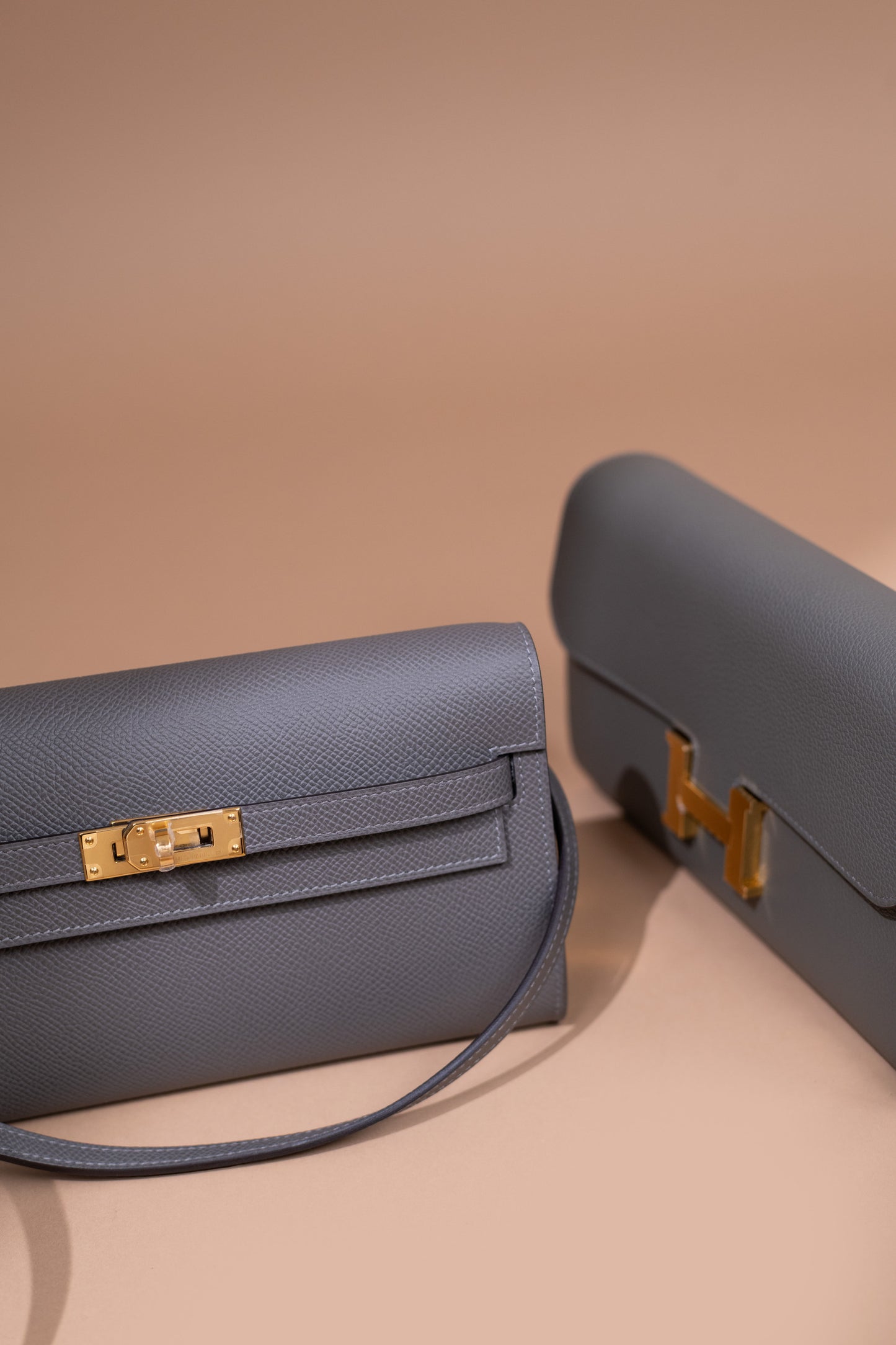 Hermès Kelly Wallet To Go Epsom & Constance Wallet To Go Evercolor Ardoise GHW