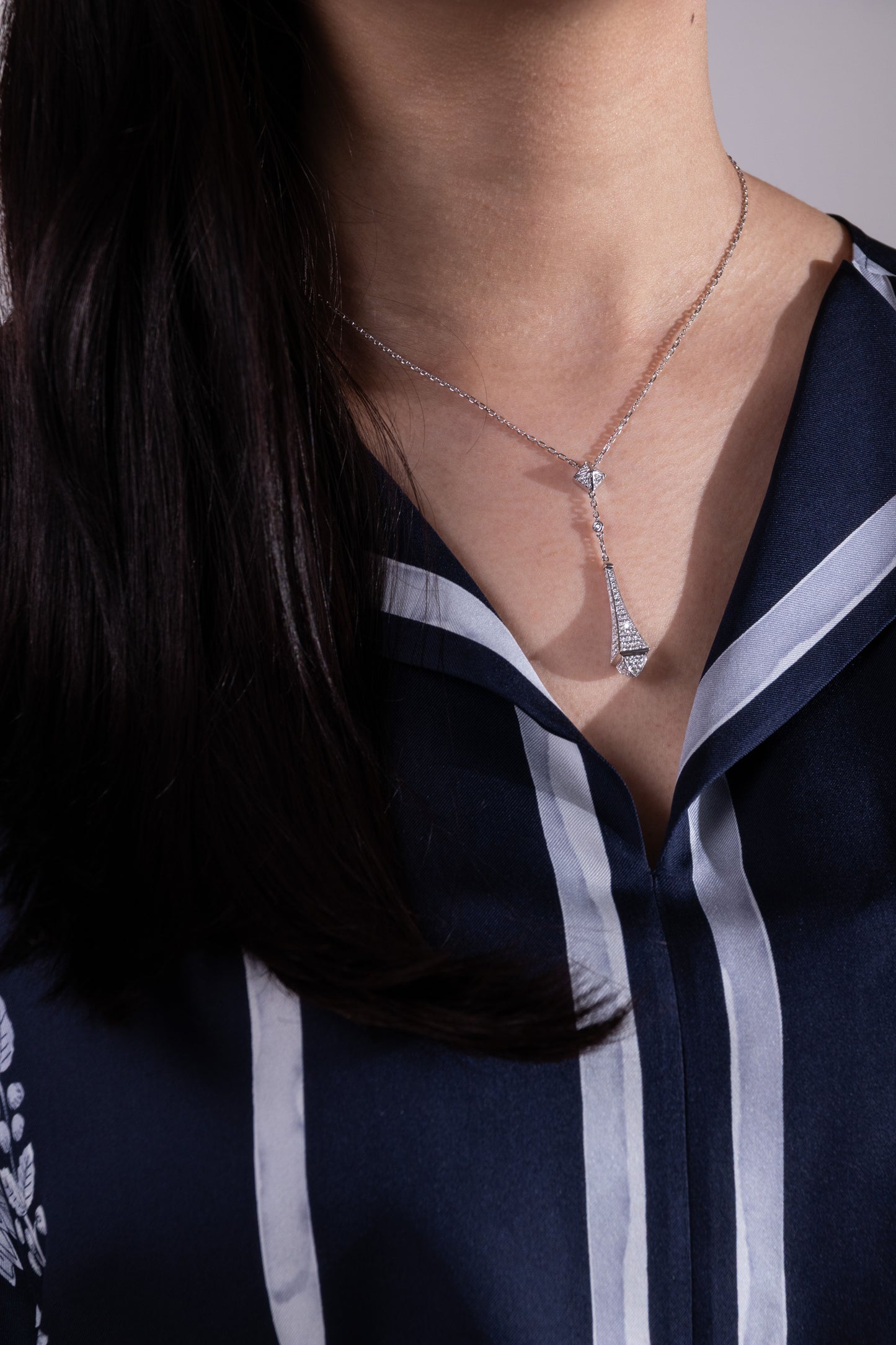 Marli Cleo White Gold Diamond Teardrop Pendant