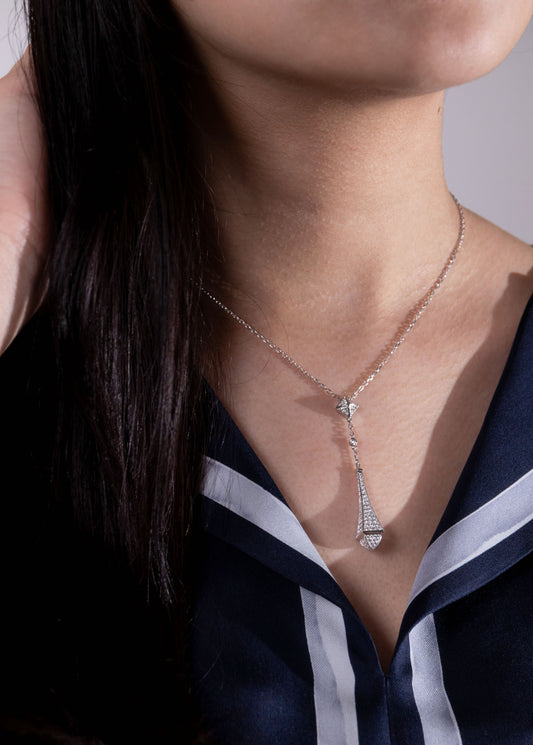 Marli Cleo White Gold Diamond Teardrop Pendant