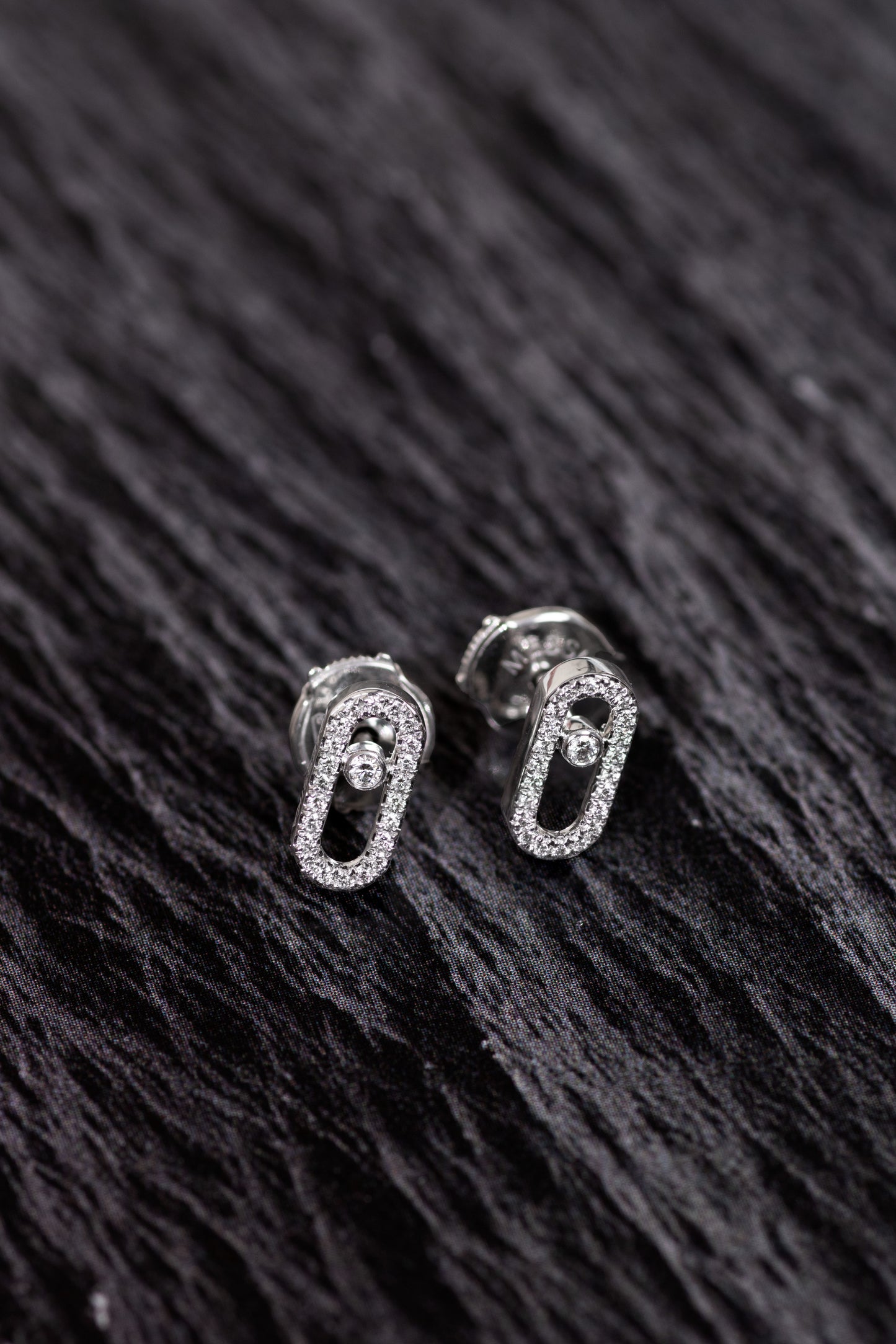 Messika White Gold Move Uno Stud Diamond Earrings