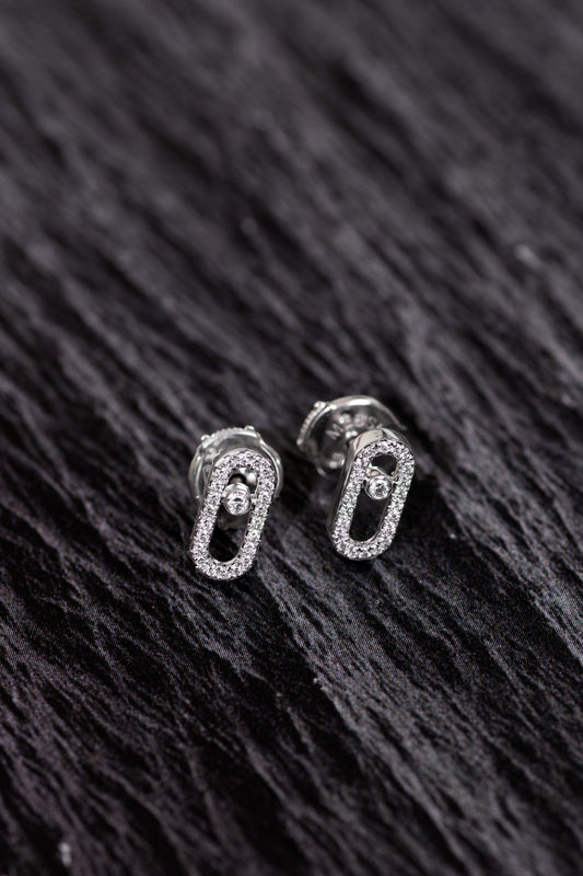 Messika White Gold Move Uno Stud Diamond Earrings