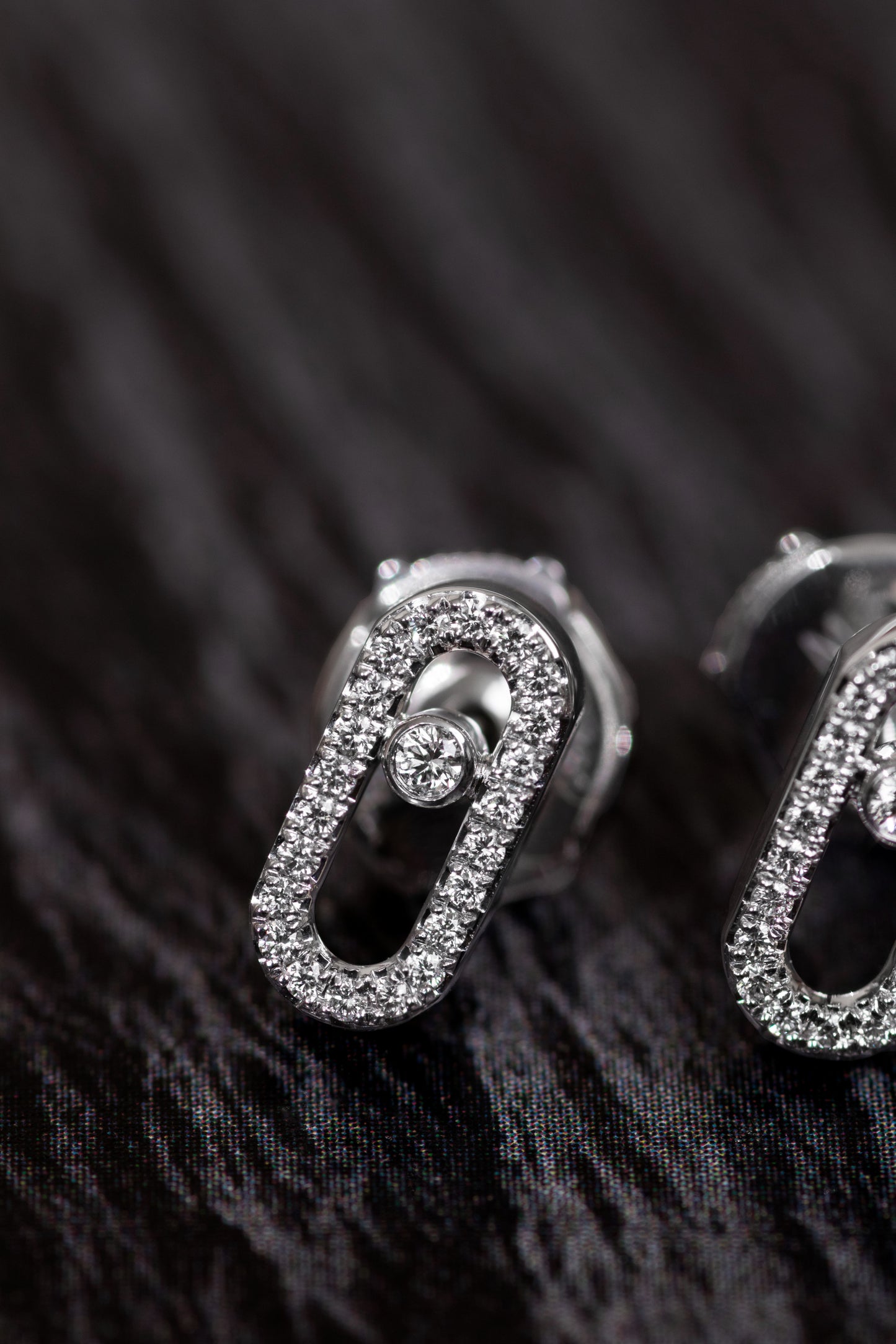 Messika White Gold Move Uno Stud Diamond Earrings