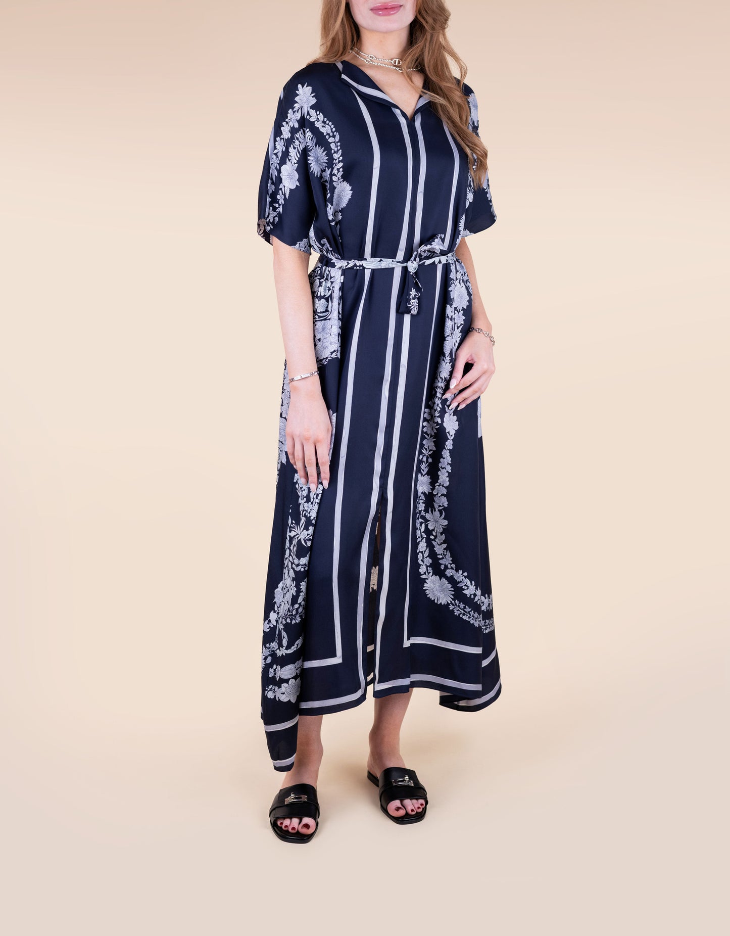 Hermès "Brides de Gala et en Fleurs" Caftan & Kelly 25 Shiny Alligator Blue Electrique PHW
