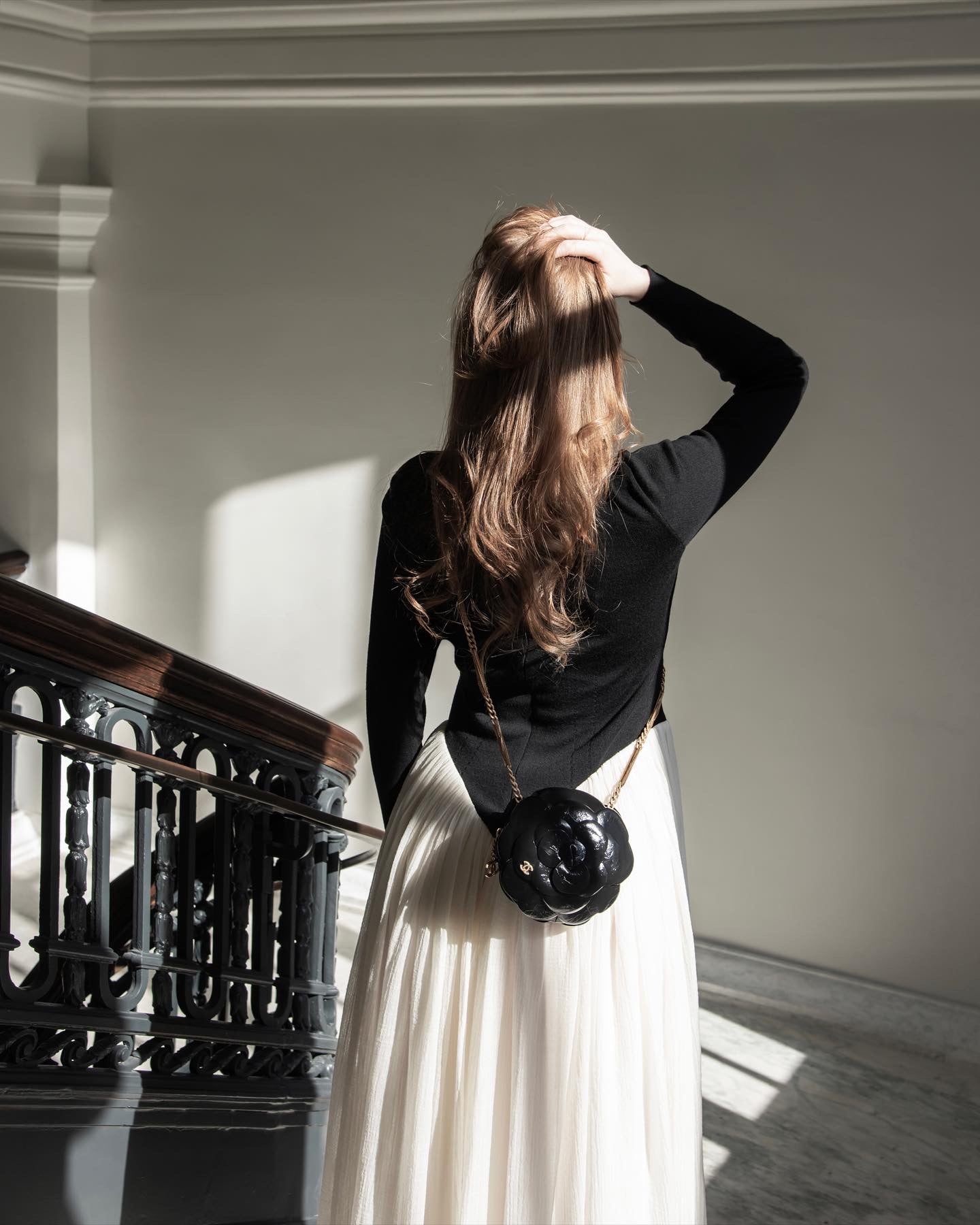 Chanel Black Rose Evening Bag