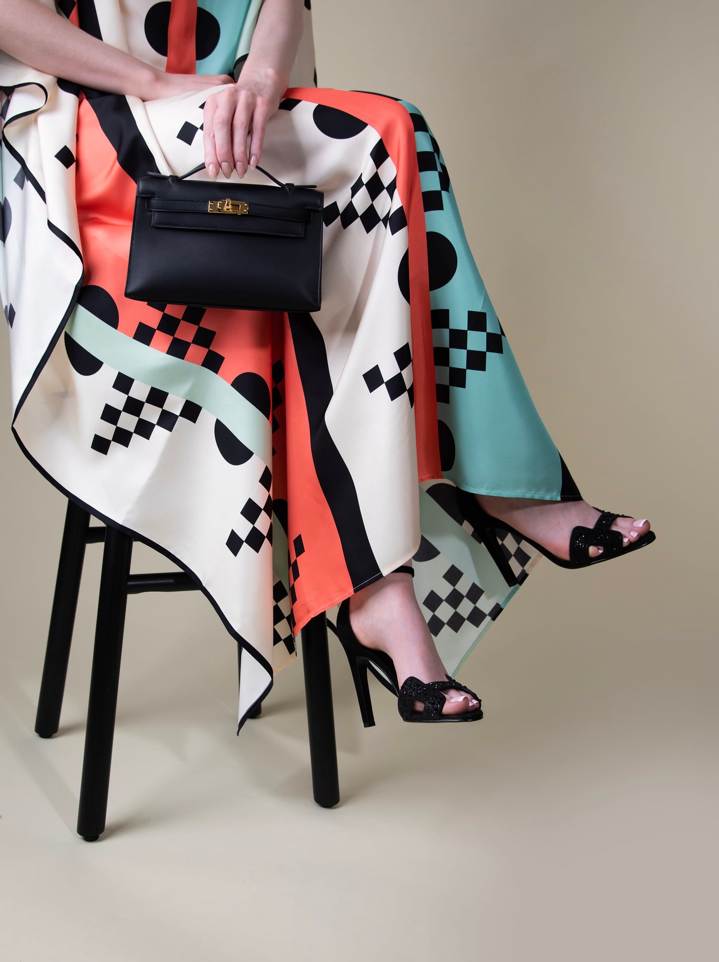 Hermès Kelly Pochette Black GHW and Premier Crystal Heels