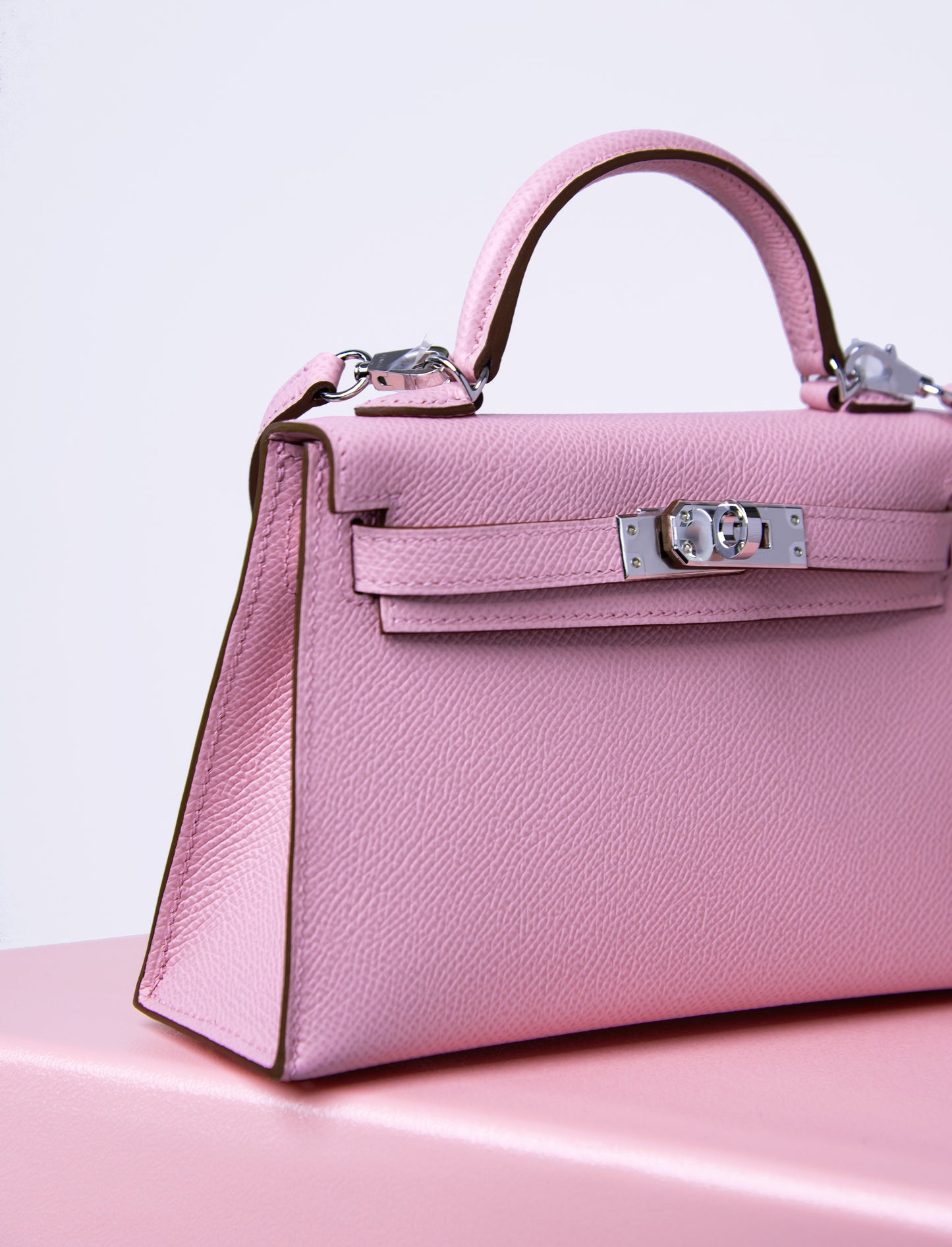 Hermès Mini Kelly 20 Sellier in Mauve Sylvestre PHW