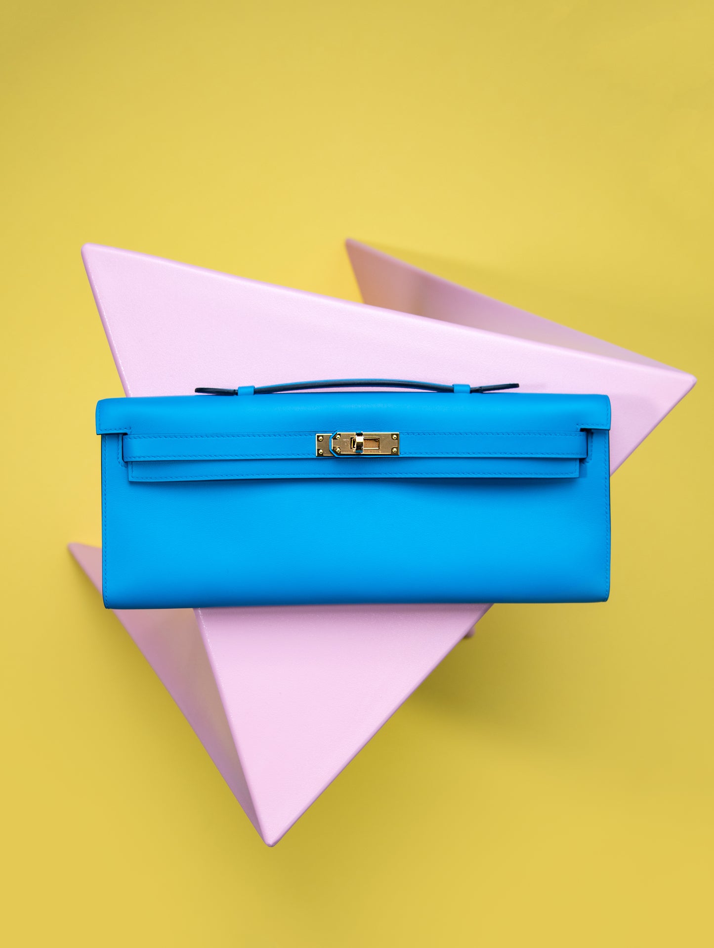 Hermès Kelly Cut in Blue Frida GHW