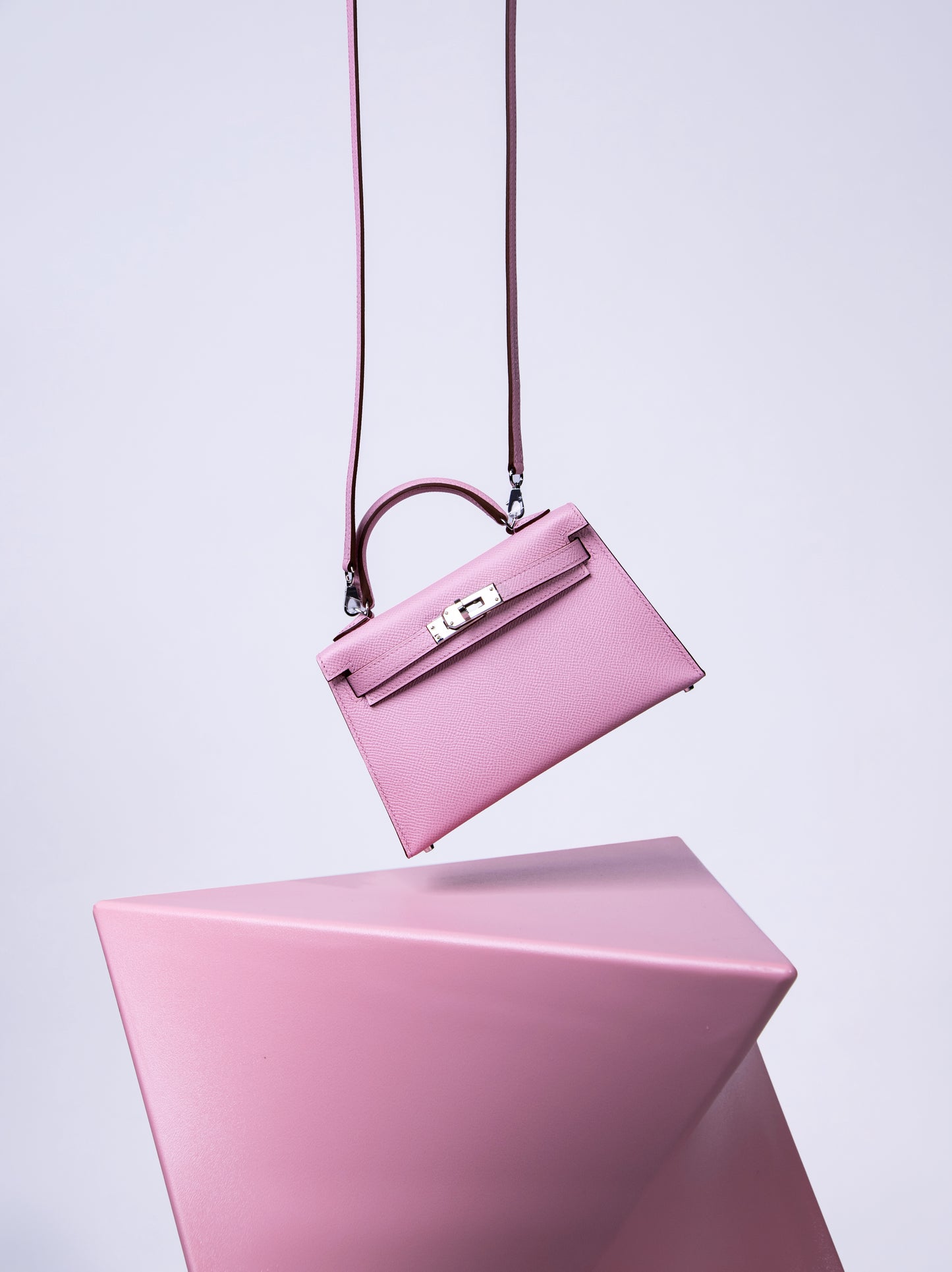 Hermès Mini Kelly 20 Sellier in Mauve Sylvestre PHW