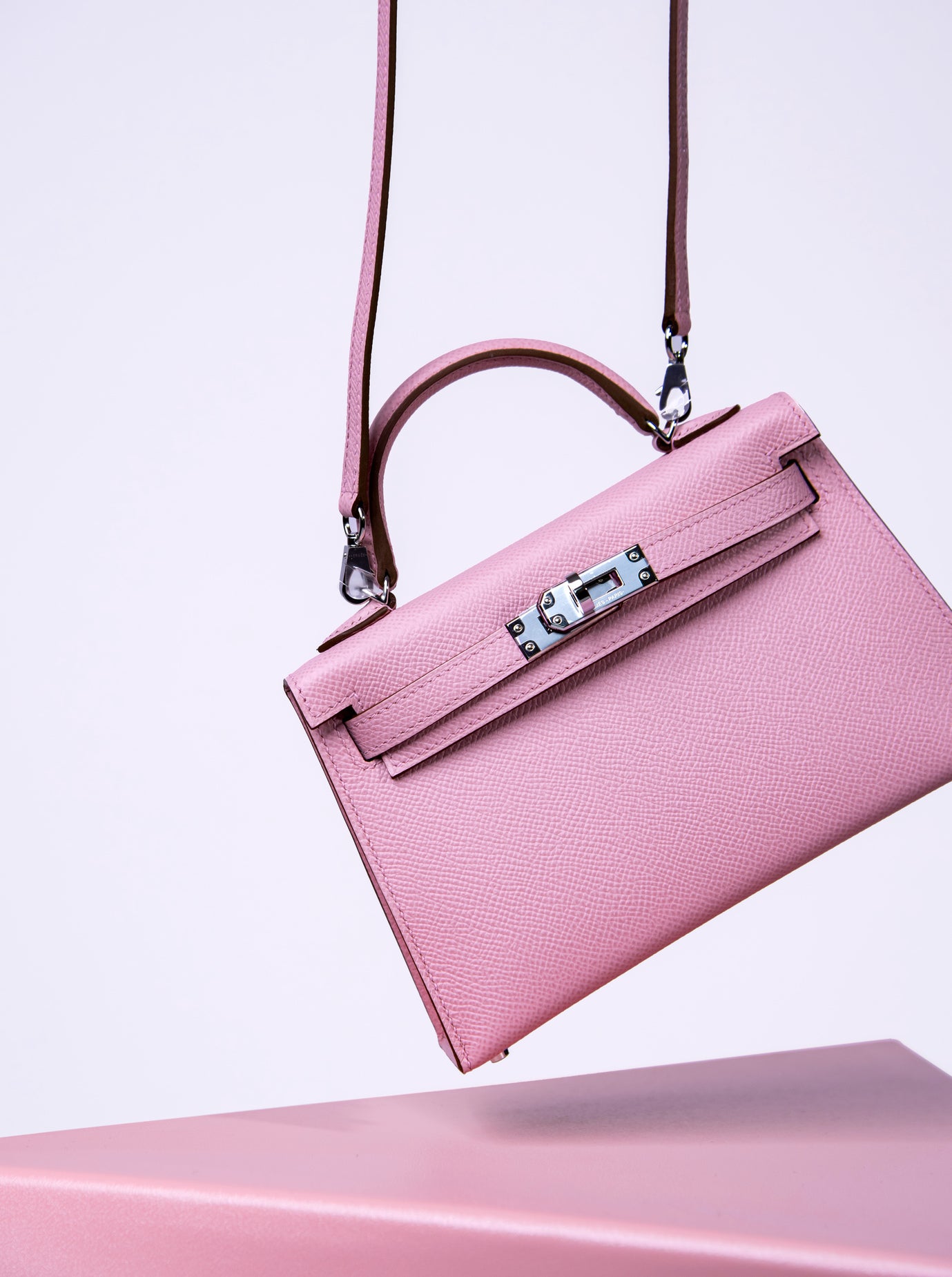 Hermès Mini Kelly 20 Sellier in Mauve Sylvestre PHW