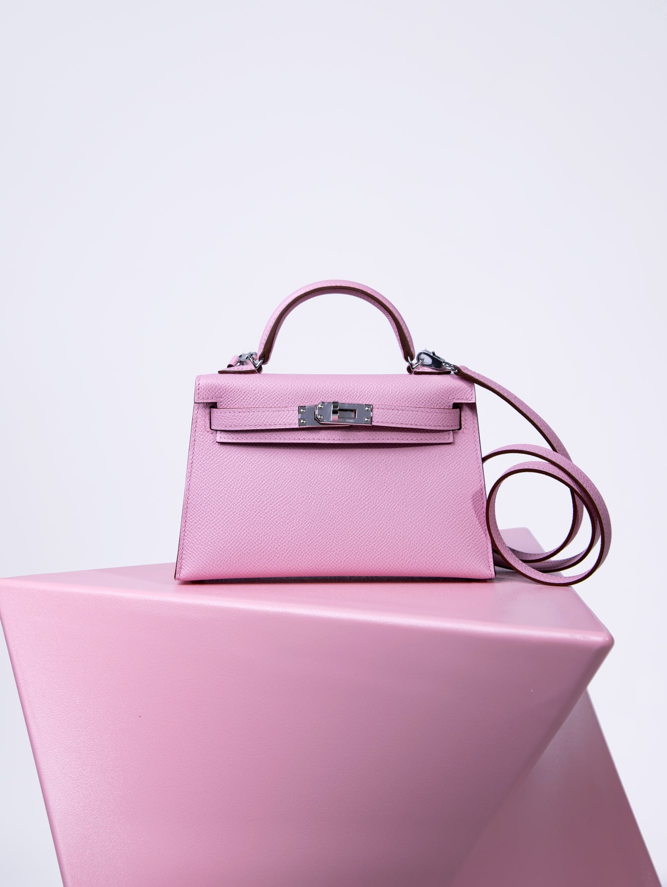 Hermès Mini Kelly 20 Sellier in Mauve Sylvestre PHW