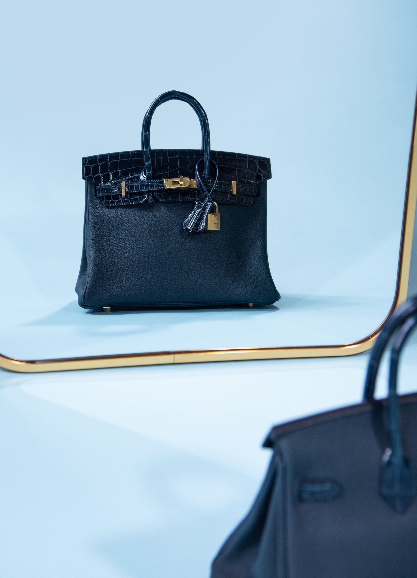 هيرميس - حذاء Birkin Touch Crocodile 25 بلون Vert Rousseau GHW
