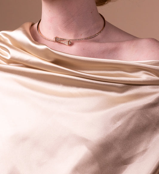 Marli Cleo Choker Rose Gold with Full Diamonds
