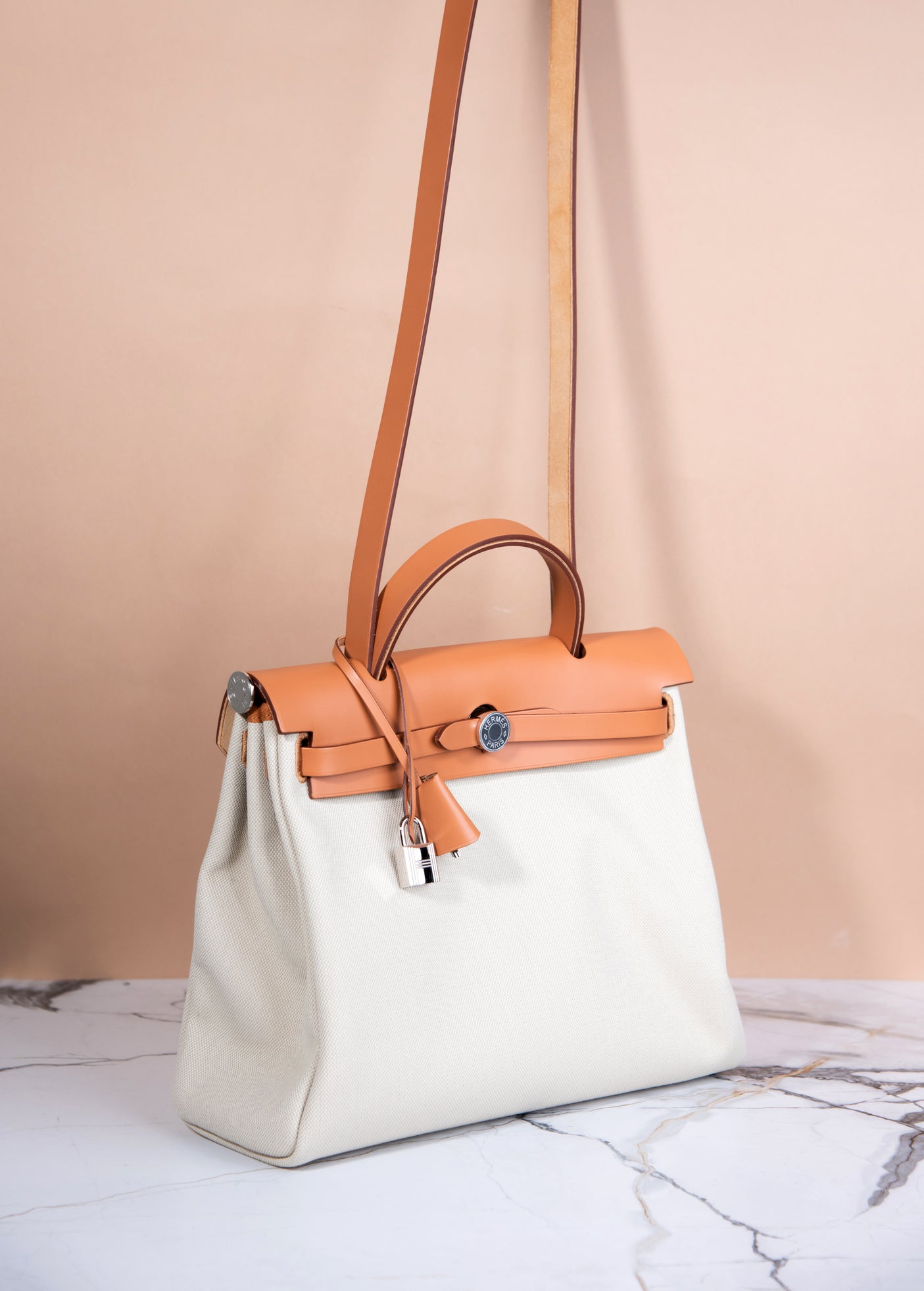 Hermès Herbag 31cm in Natural/Beton