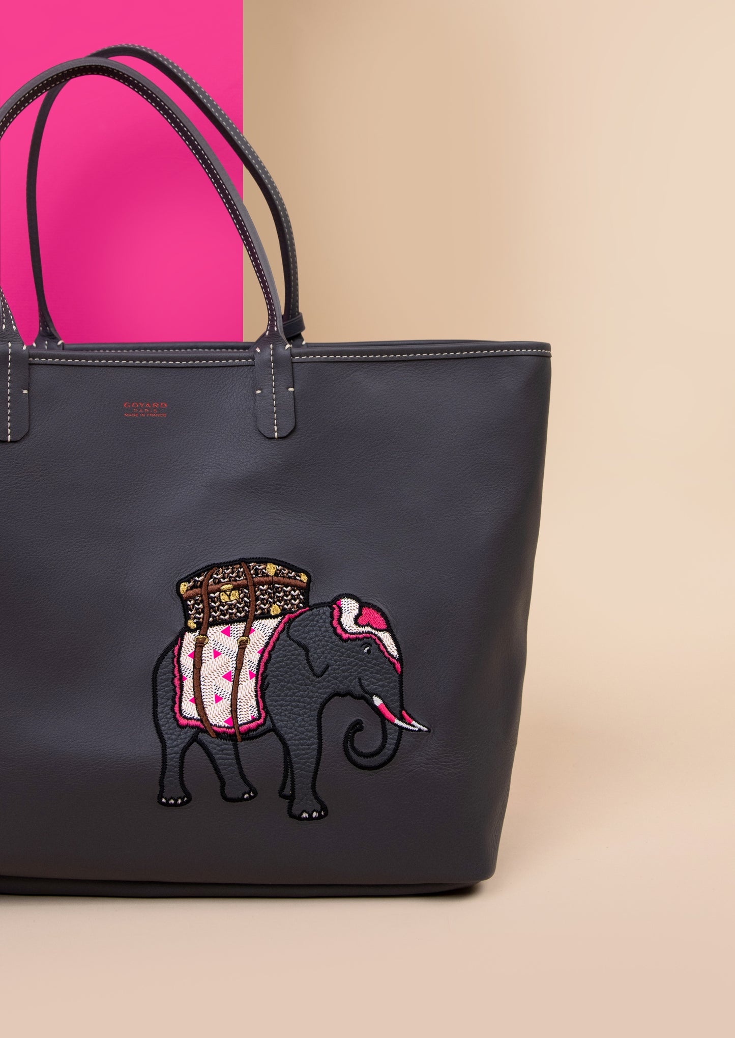 Goyard Reversible Embroidered Pink Anjou PM Bag