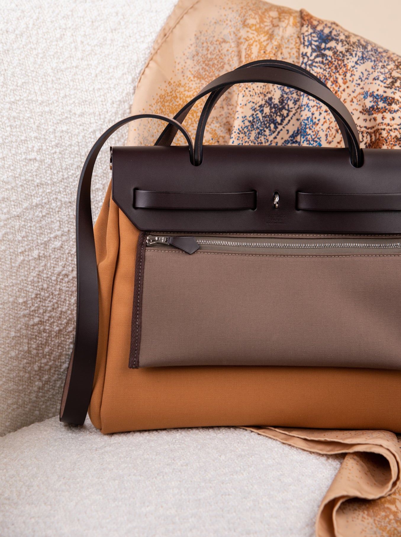 Hermès Herbag 31 Zip Retourne in Dune - Etoupe/Ebene
