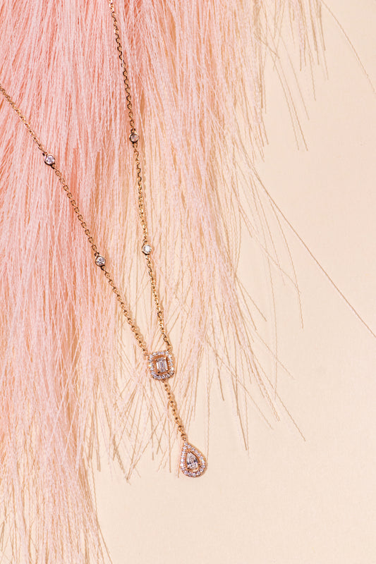 Messika My Twin Rose Gold Diamond Necklace