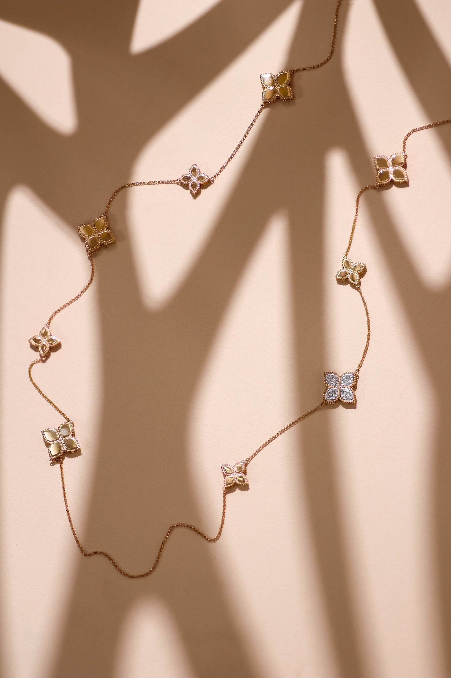 Roberto Coin Princess Flower Long Gold Necklace