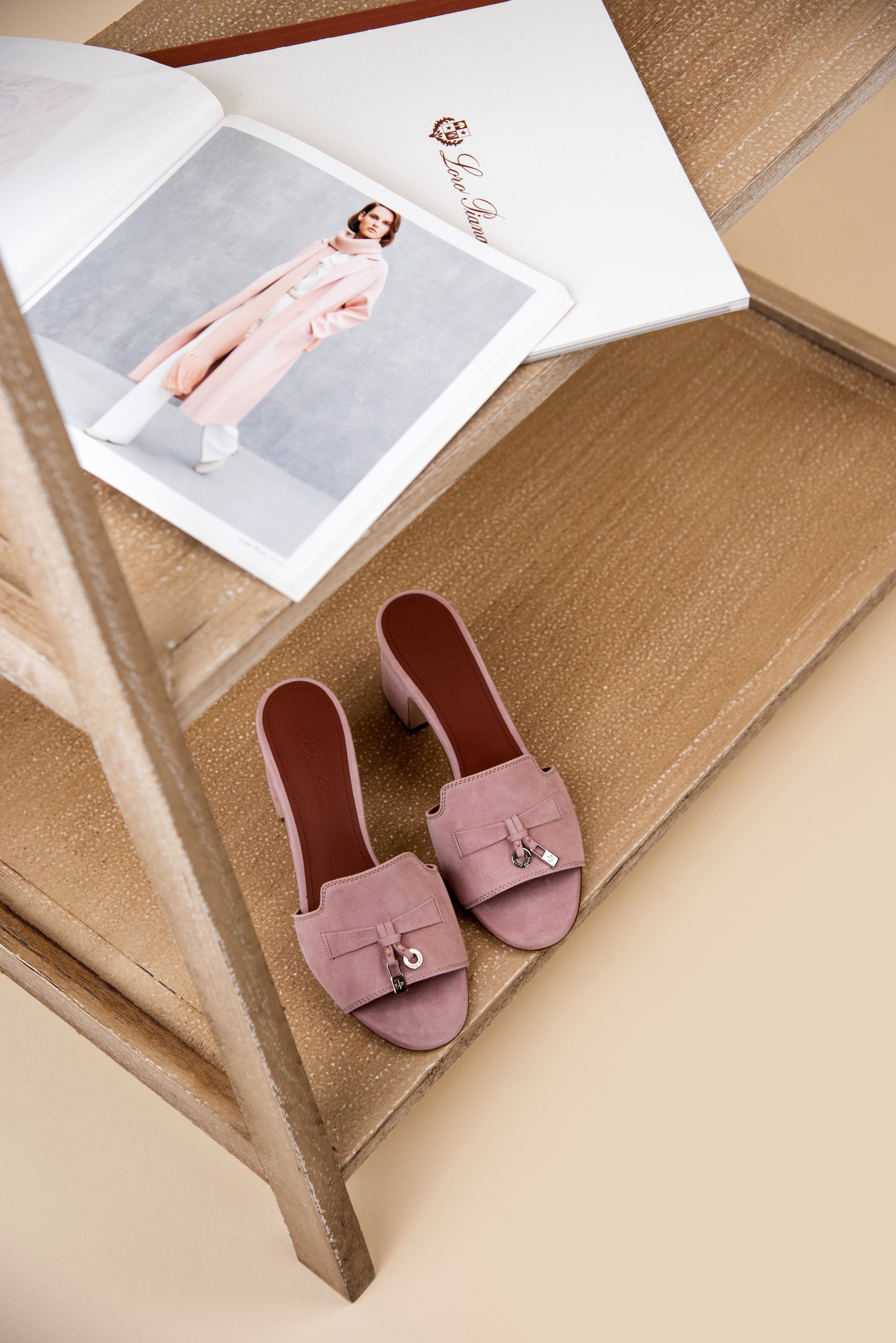 Loro Piana Summer Charms Suede Sandals in Flower Pot/Rough