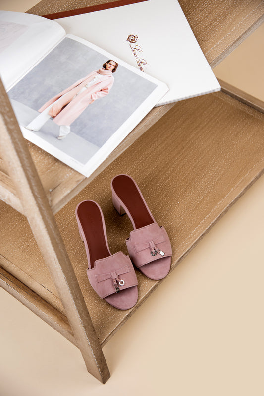 Loro Piana Summer Charms Suede Sandals in Flower Pot/Rough