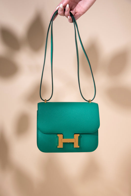 Hermès Constance 18 Epsom Vert Jade GHW