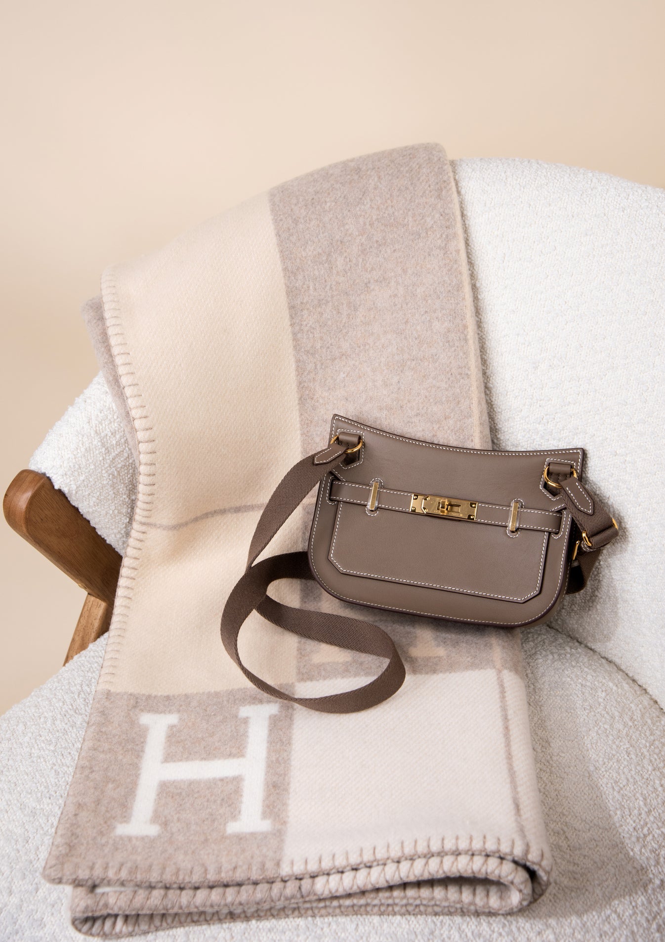 Hermès Jypsiere Mini in Etoupe GHW