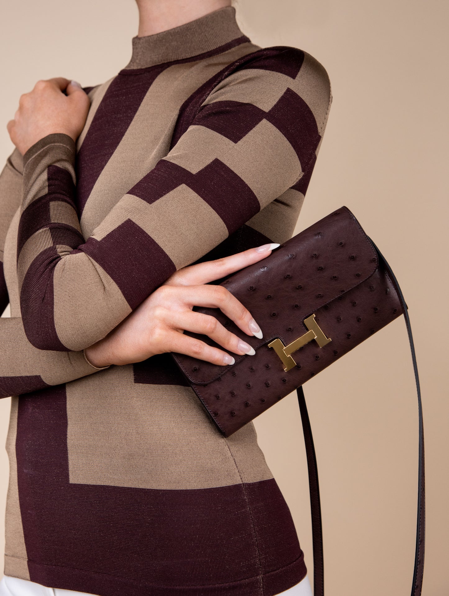 Hermès Constance To Go Ostrich Rouge Sellier GHW