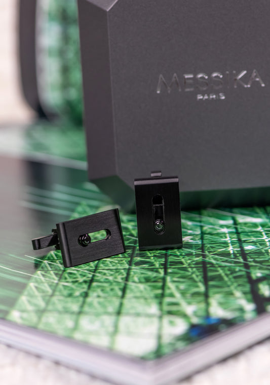 أزرار أكمام رجالي من ميسيكا موف، أسود من التيتانيوم/الألماس