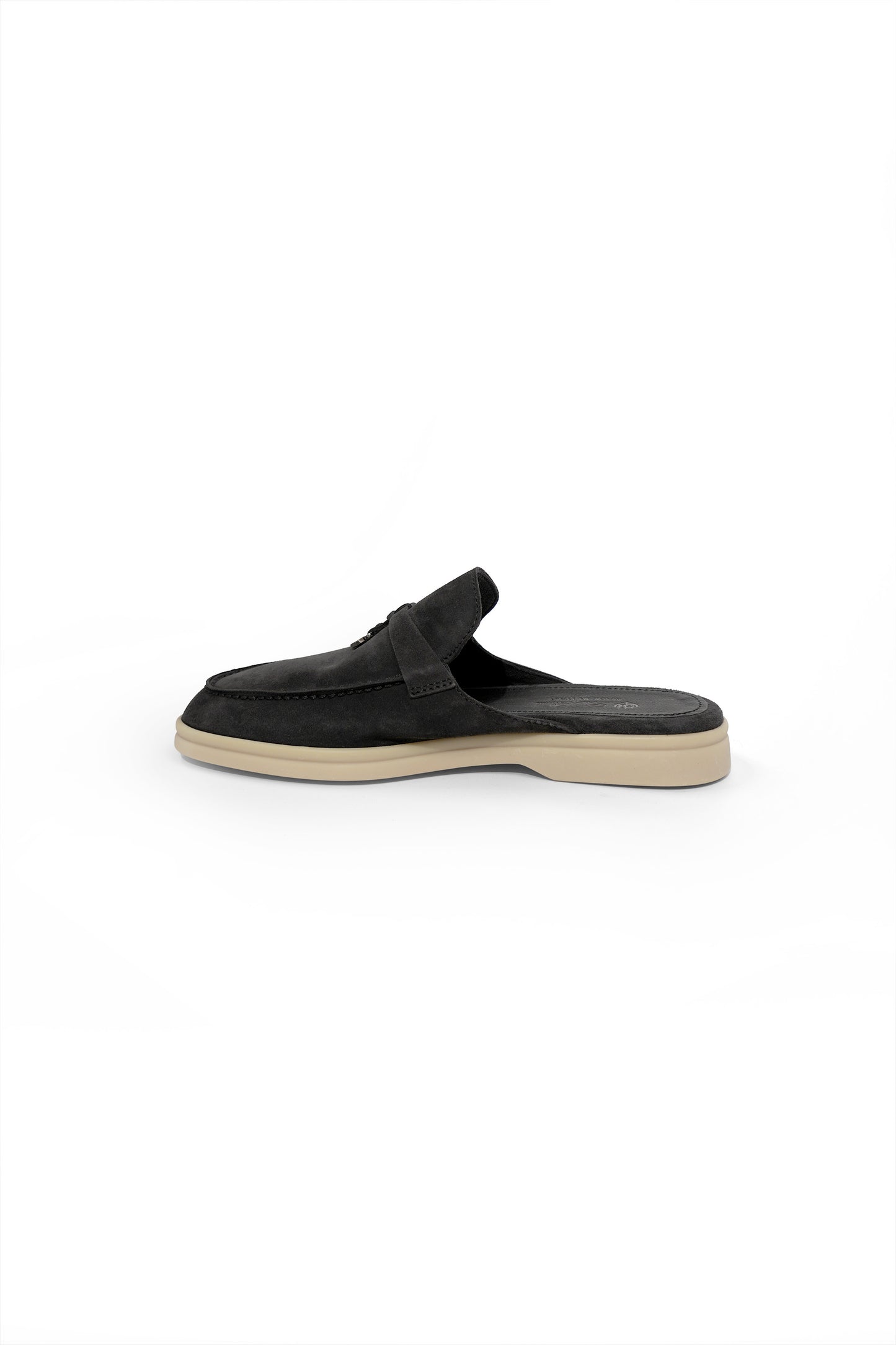 Loro Piana Babouche Mules in Caviar