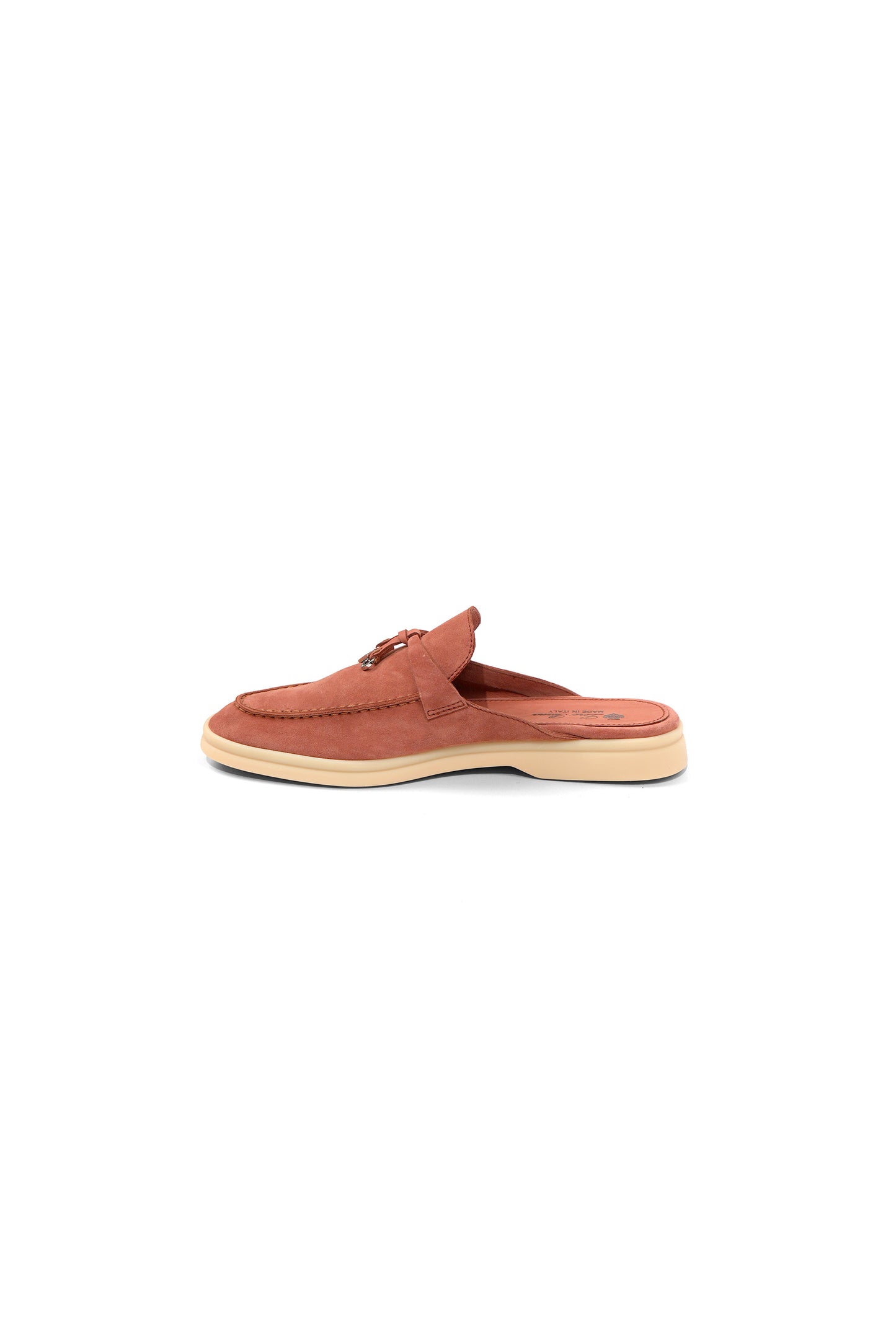 Loro Piana Babouche Mules in Warm Plaster