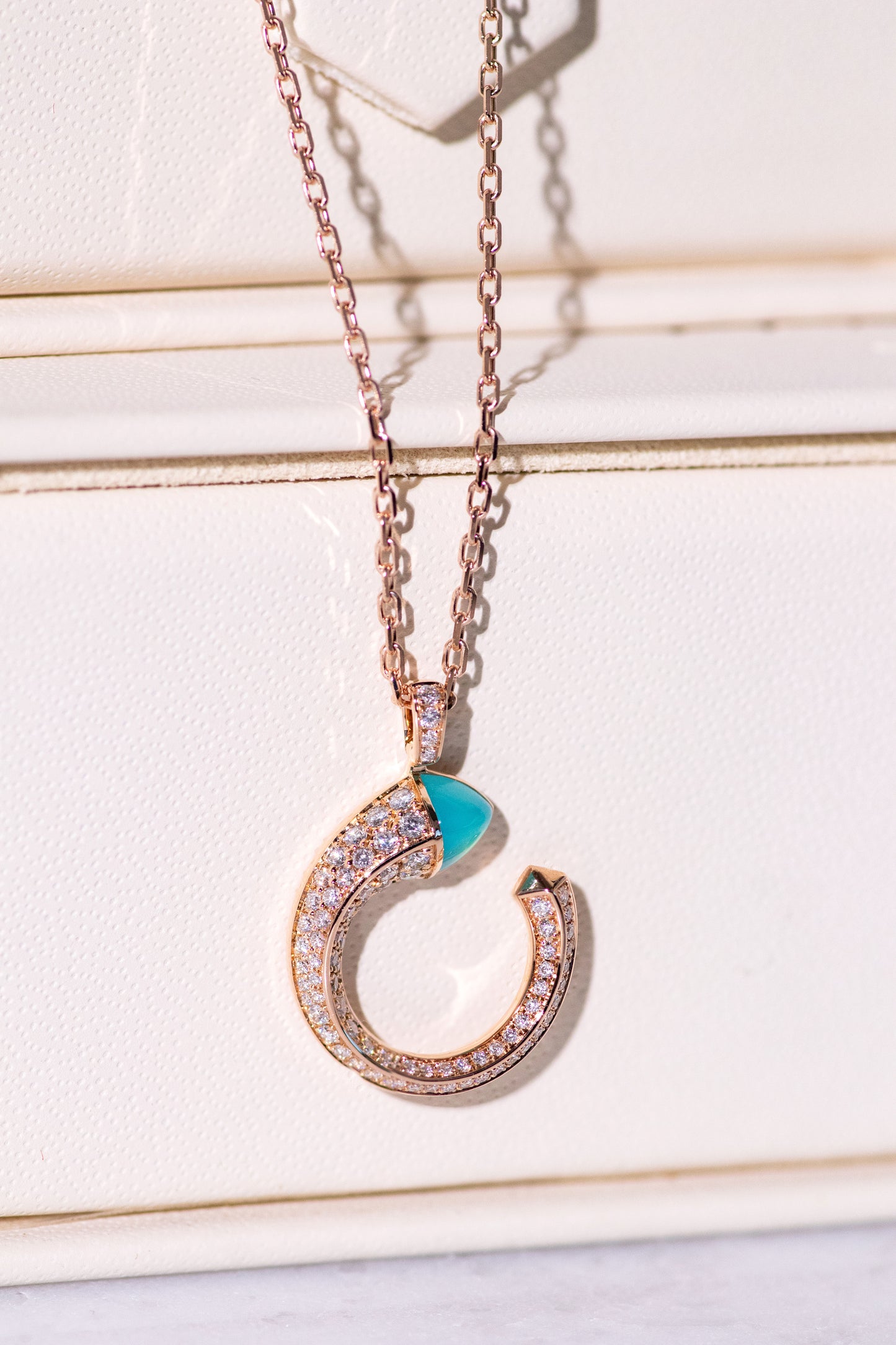 Marli Cleo Rose Gold/Blue Chalcedony Set