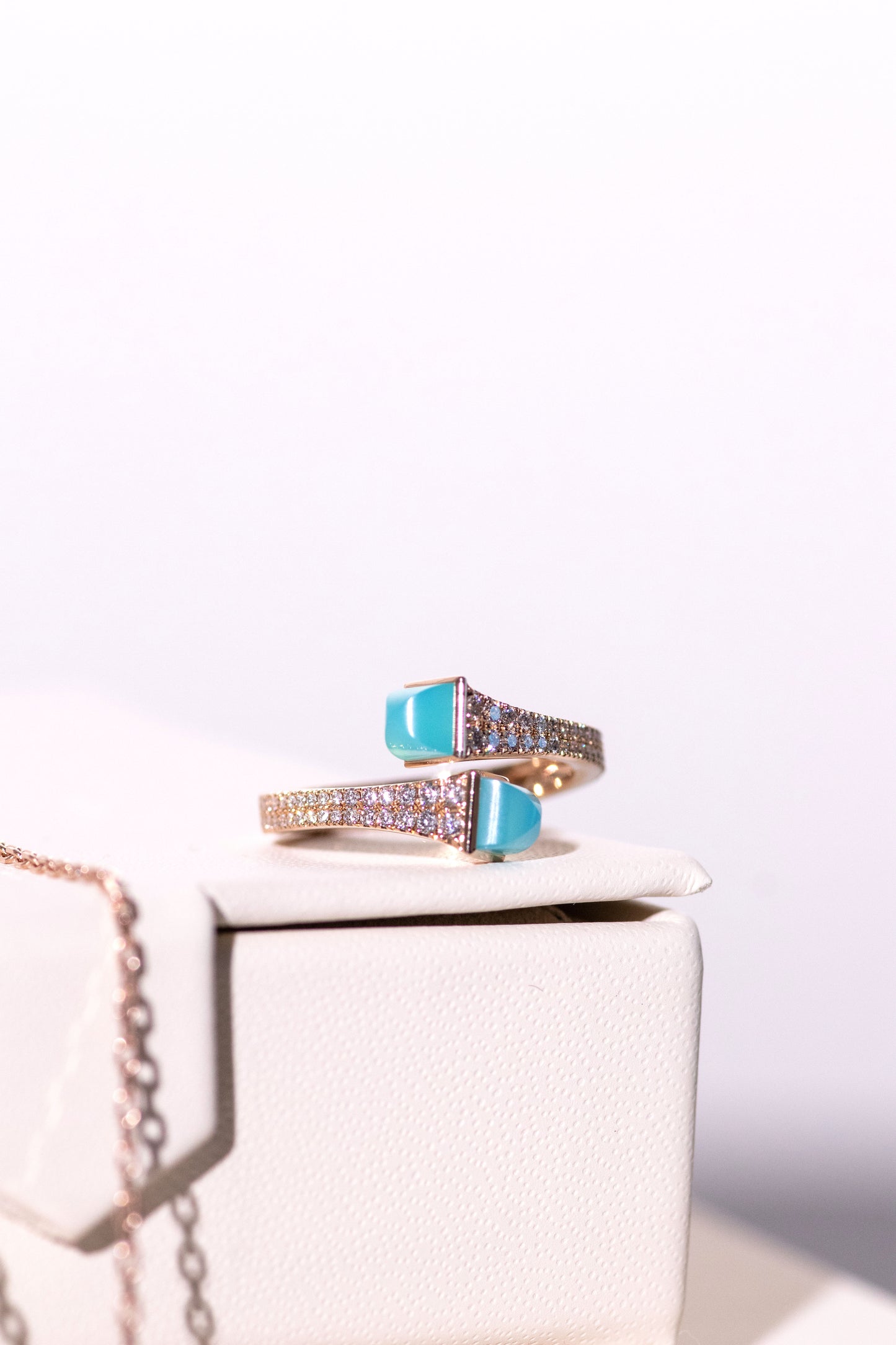 Marli Cleo Rose Gold/Blue Chalcedony Set