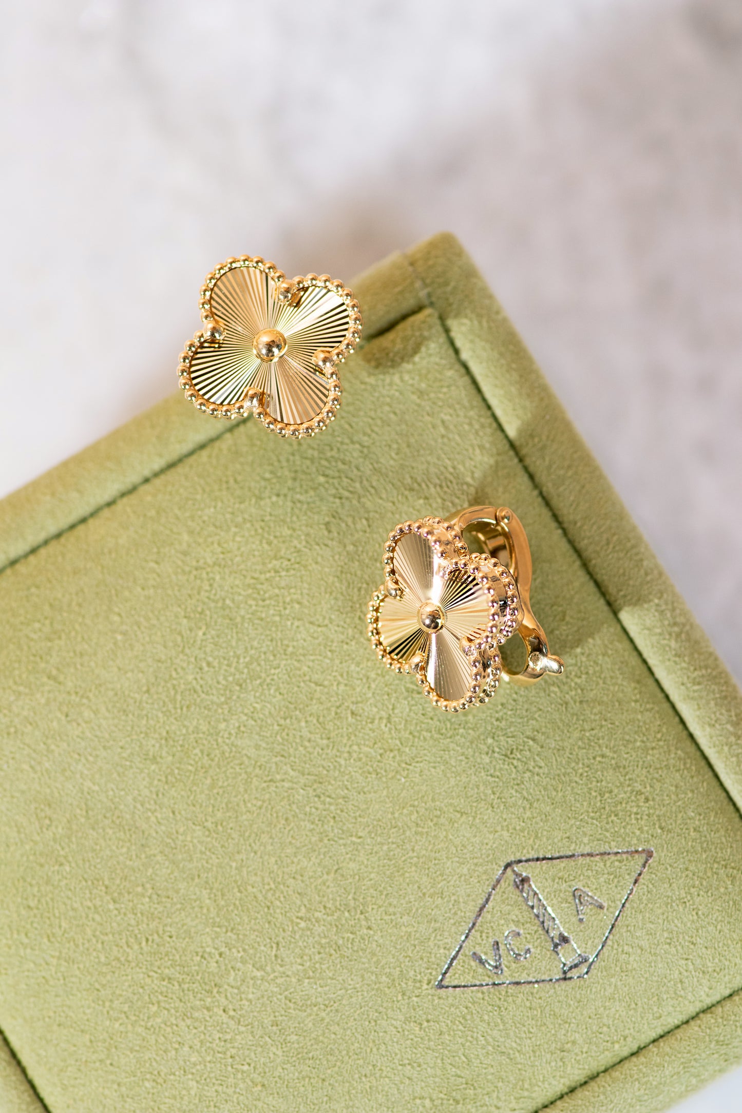 Van Cleef & Aprels Guilloché Vintage Alhambra Earrings
