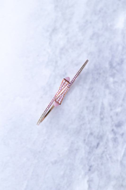 سوار مارلي كليو الماسي الرفيع باللون الوردي المرجاني/الوردي