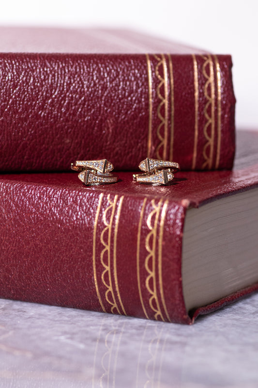 أقراط مارلي كليو الماسية من الذهب الوردي