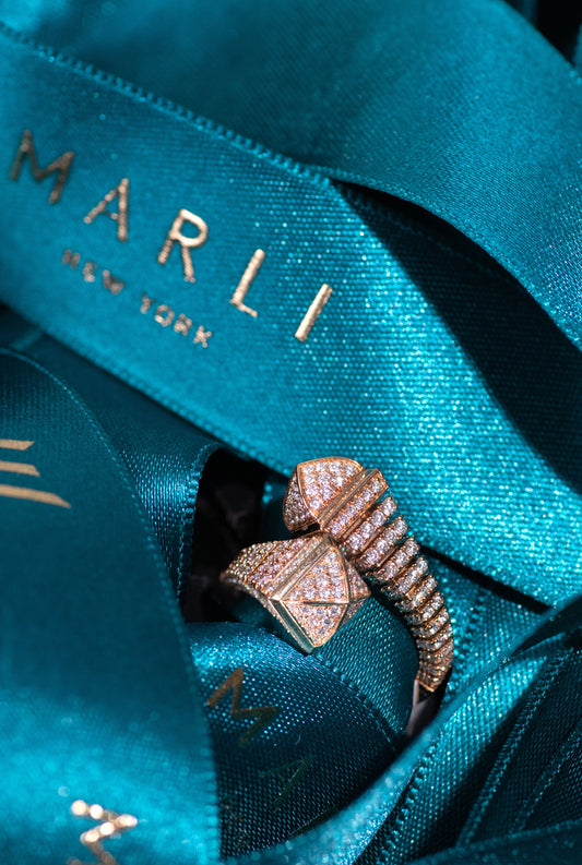 Marli Cleo Rose Gold Rev Full Diamond Ring
