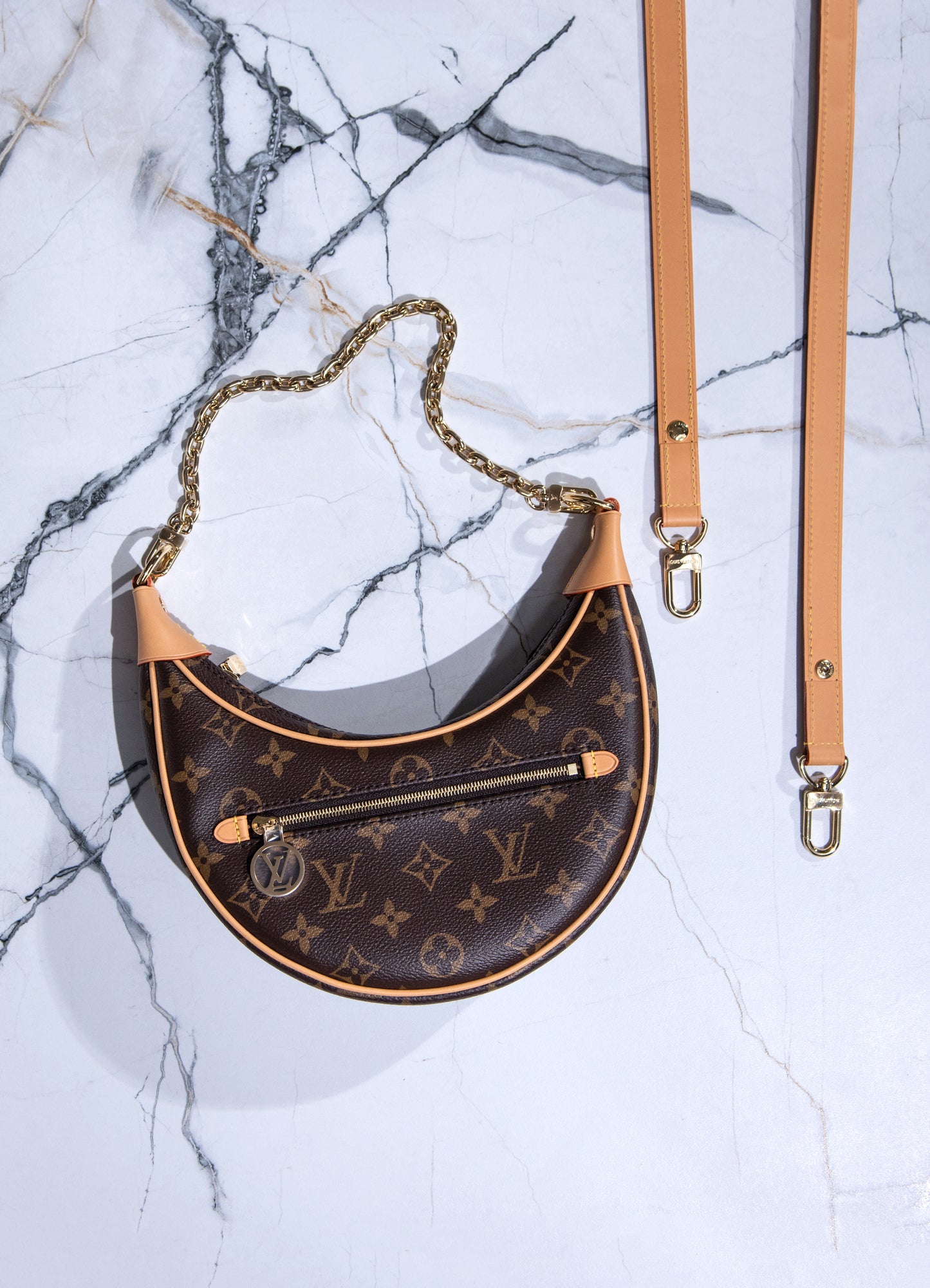 Louis Vuitton Loop Brown Coated Canvas Bag