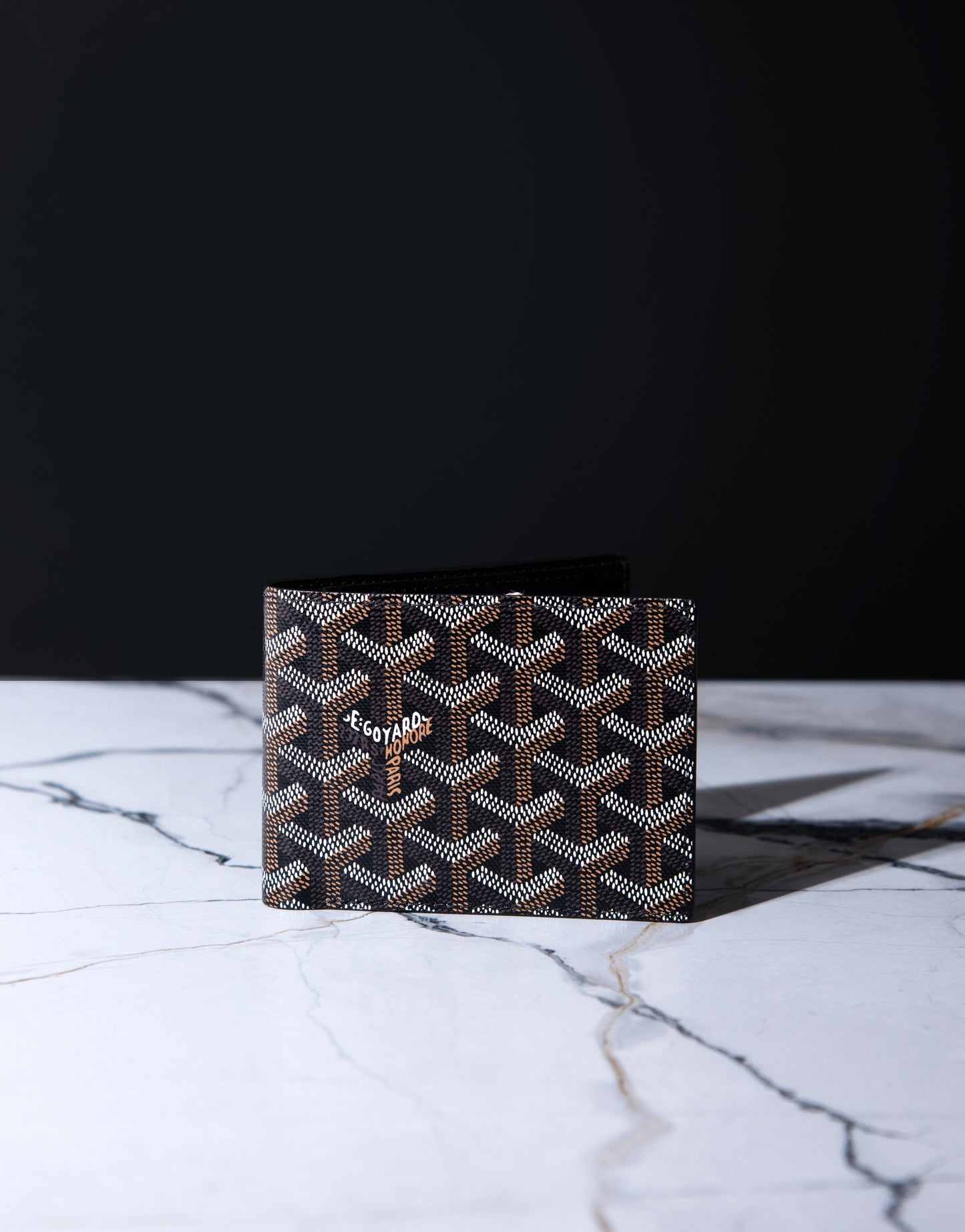 Goyard Victoire Wallet in Black/Tan