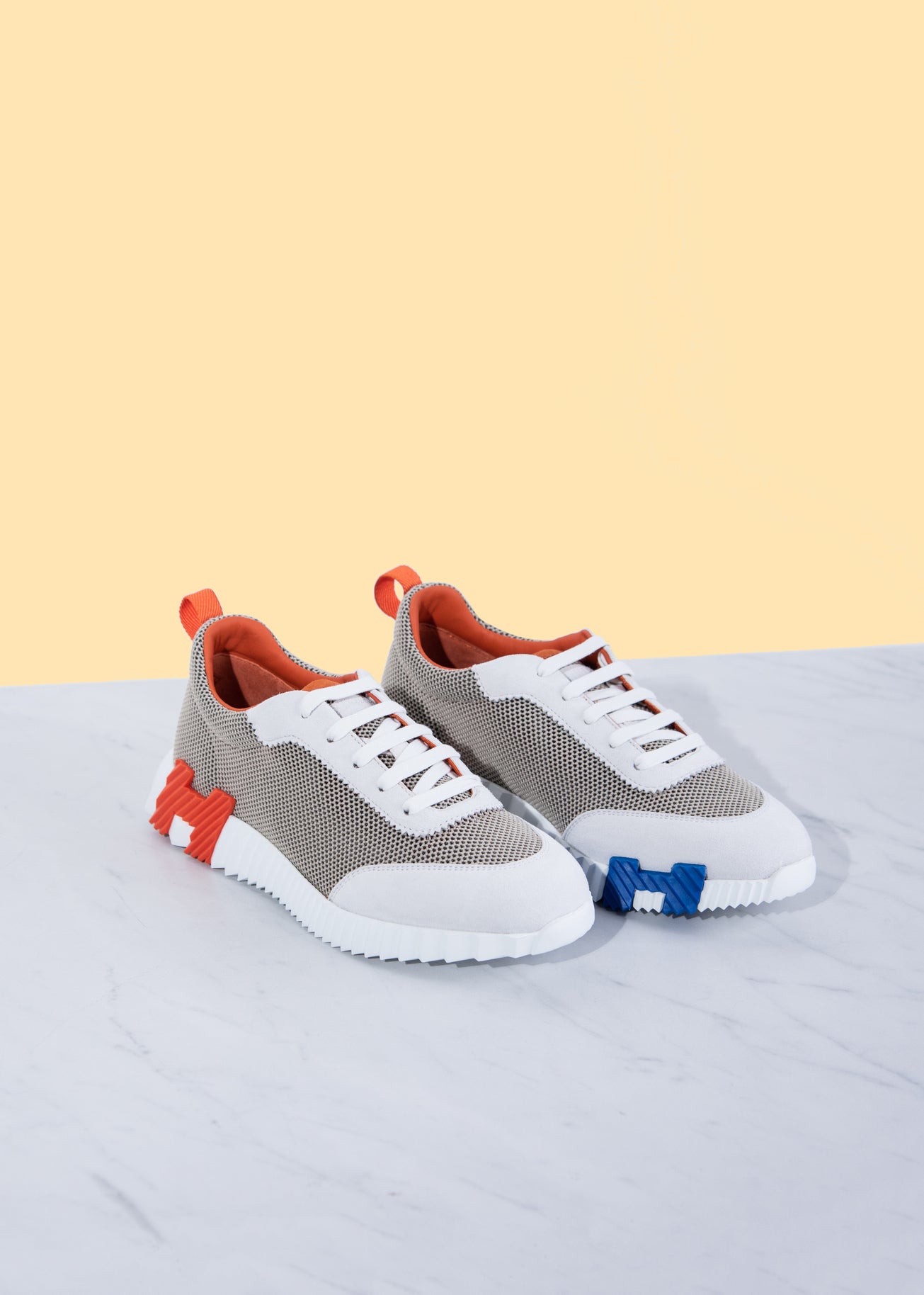 Hermès Bouncing Sneakers in Multicolor Beige