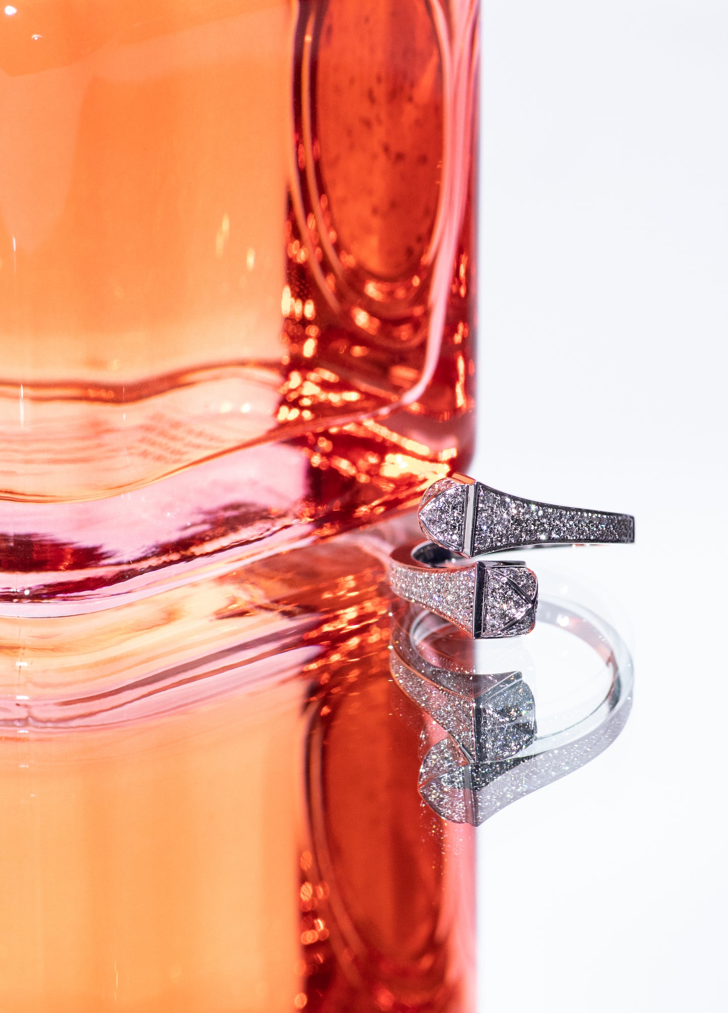 Marli Cleo Full Diamond Ring- White Gold and Rose Gold